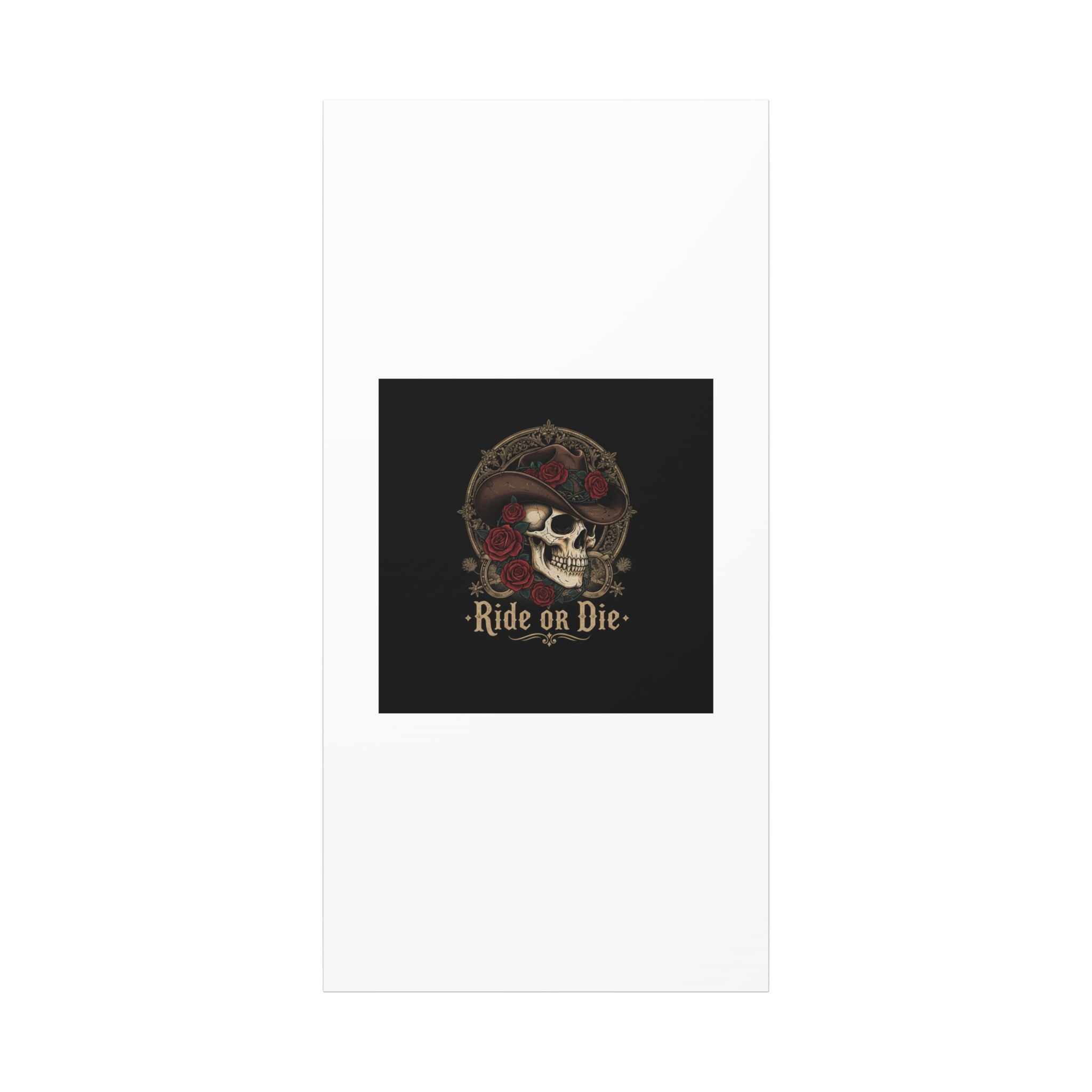 Ride or Die Skull Canvas | Western Skull Art, Gothic Americana