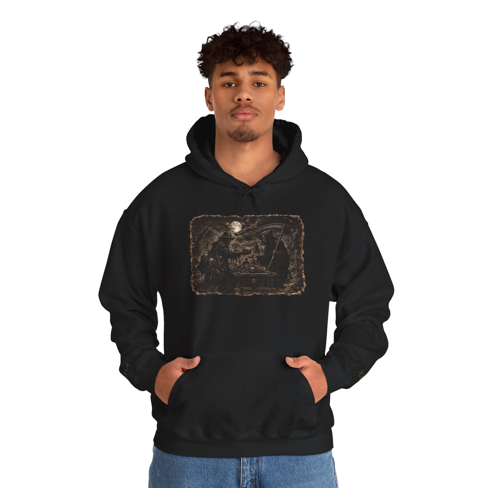 Vintage Reaper and Bone Collector Hoodie — Moon & Bone Graphic Sweatshirt