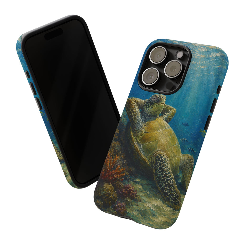 Sea Turtle Relaxation Phone Case — Ocean Underwater Art Protective Tough Case