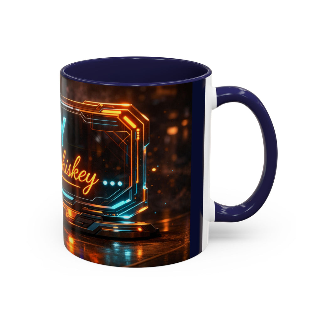 Coffee Mug — Neon Sign “May Contain Whiskey” Accent Mug (11/15 oz)