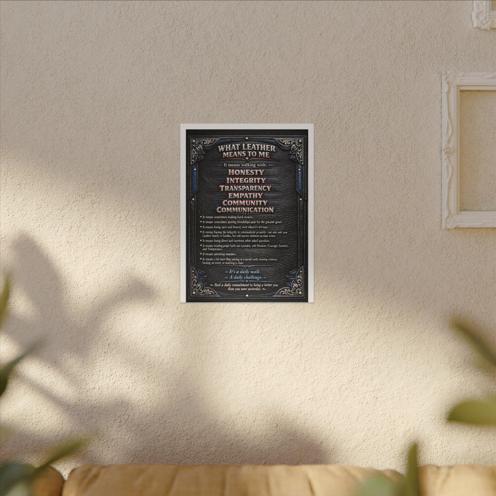 Canvas Wall Art — “What Leather Means to Me” Inspirational Thoughts