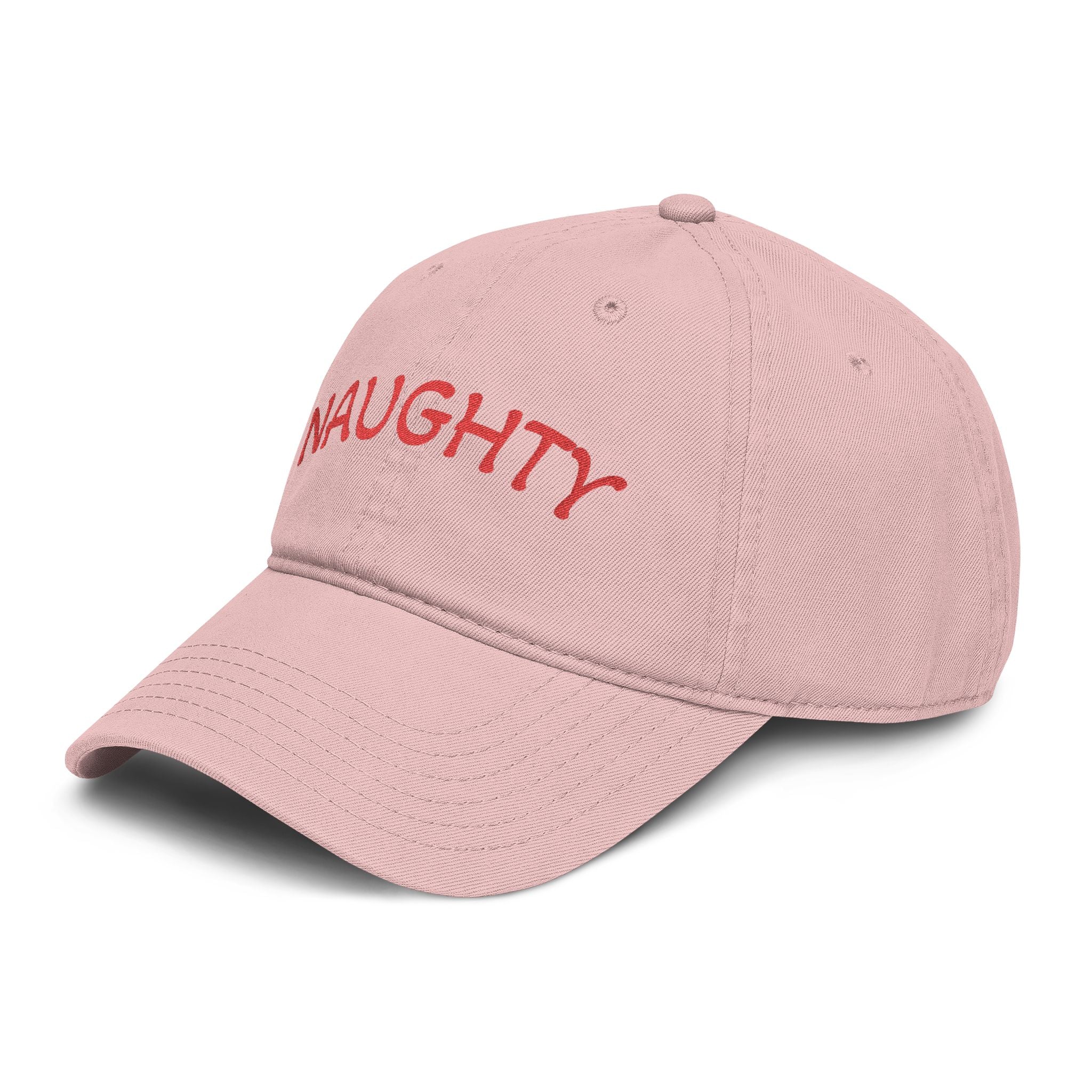 Naughty Embroidered Washed Baseball Cap
