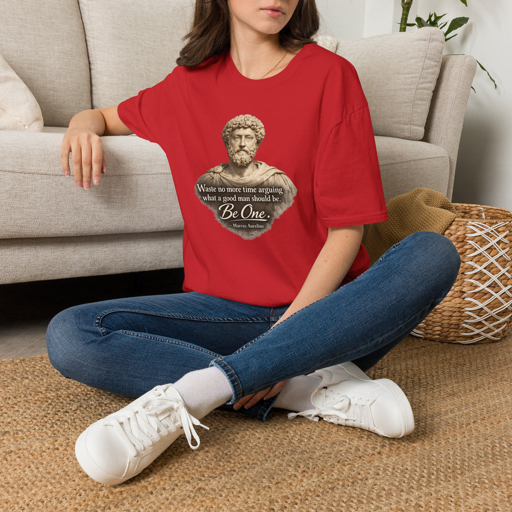 Marcus Aurelius Bust T-Shirt – “Waste No More Time...” Stoic Quote Tee