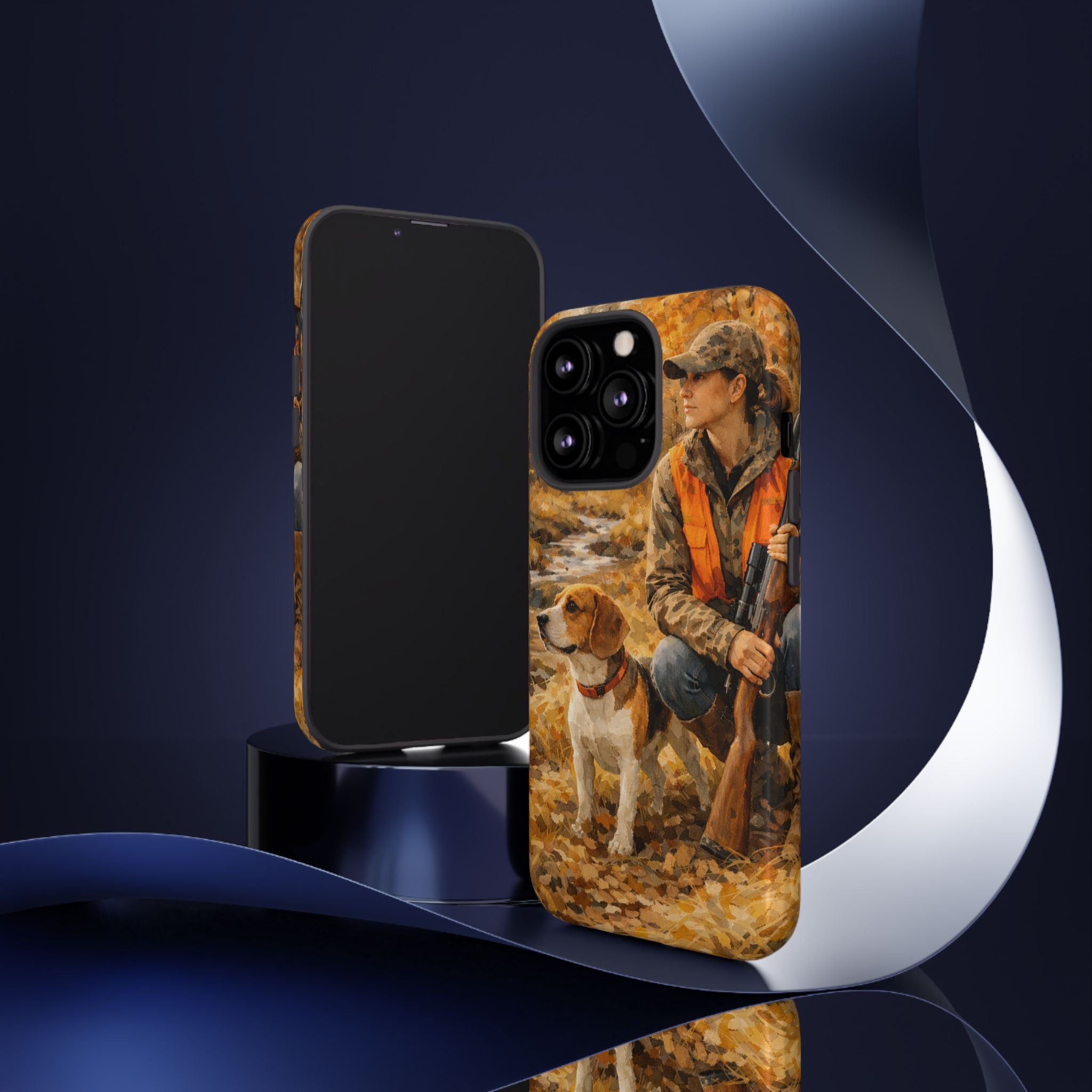 Hunter and Beagle Phone Case — Hunting Dog Autumn Camouflage iPhone Cover