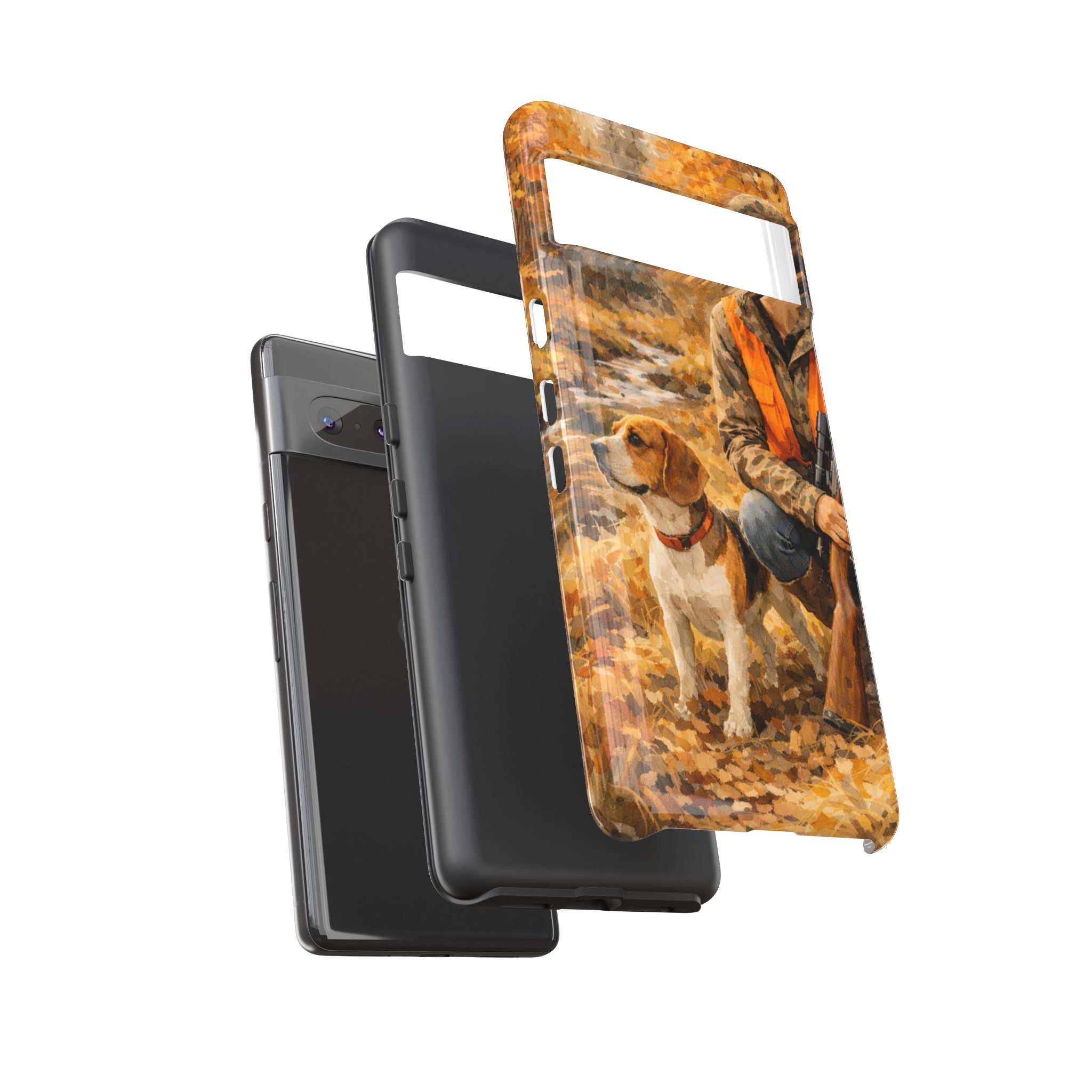 Hunter and Beagle Phone Case — Hunting Dog Autumn Camouflage iPhone Cover