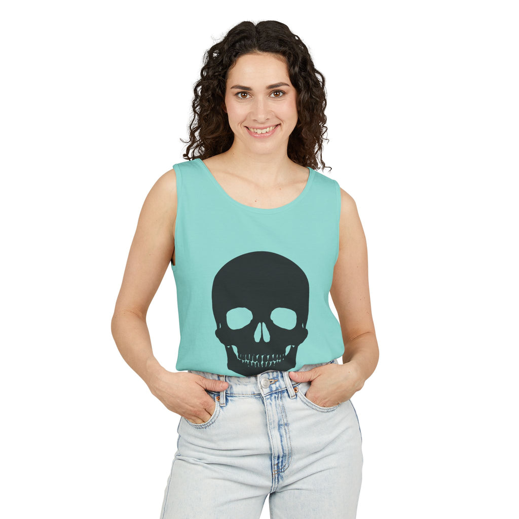 Skull Graphic Tank Top — Bold Black Skull Summer Vest