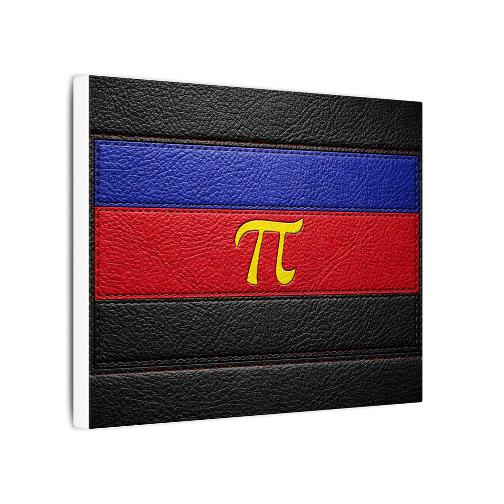 Polyamorous Symbol Leather Flag Canvas Print — Blue & Red Striped Matte Wall Art