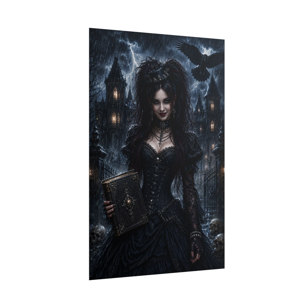 Gothic Witch Poster — Dark Victorian Sorceress Rolled Art Print