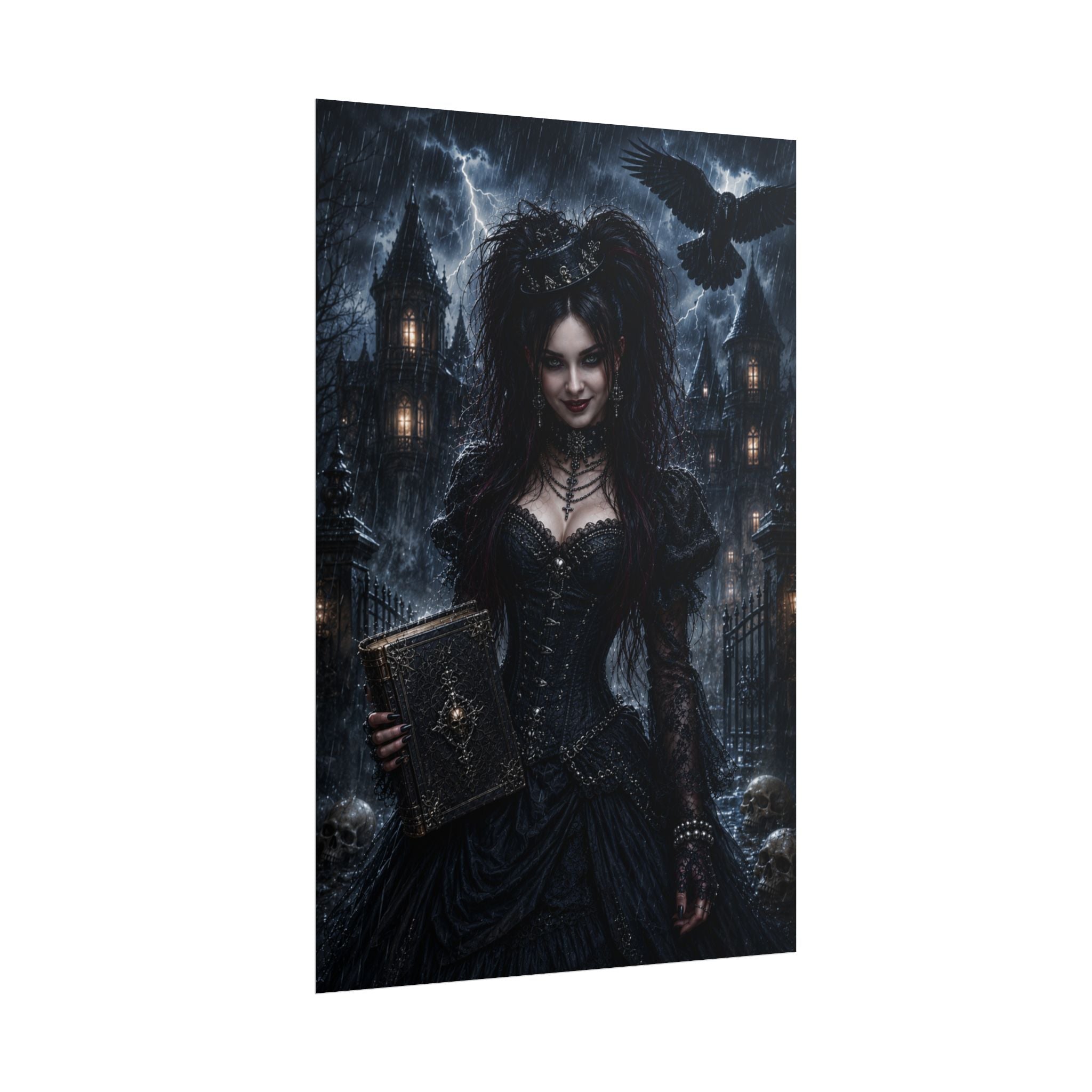 Gothic Witch Poster — Dark Victorian Sorceress Rolled Art Print