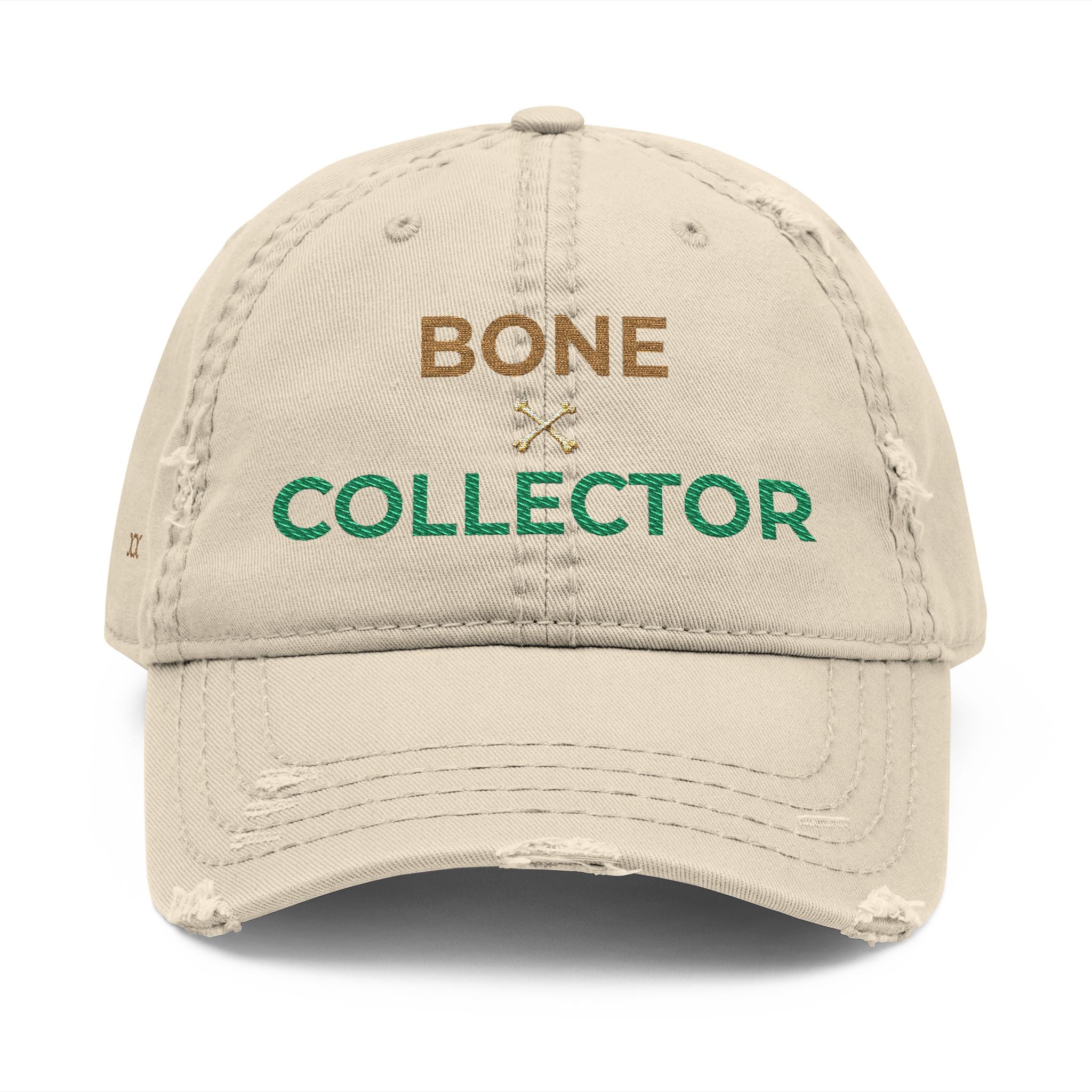 Bone Collector Distressed Dad Hat — Embroidered Fishing/Outdoors Cap