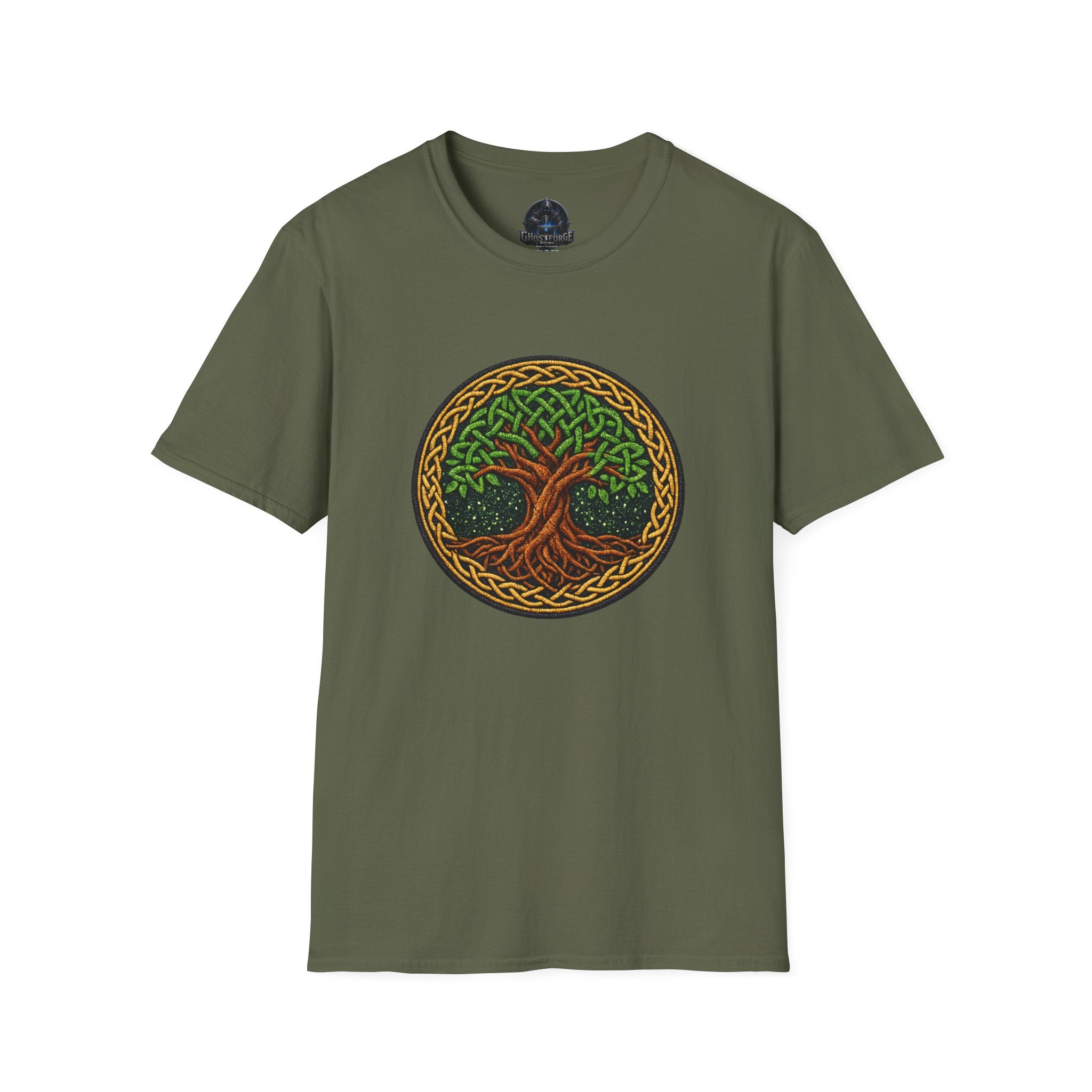 Celtic Tree of Life T‑Shirt — Green Knotwork Nature Tee