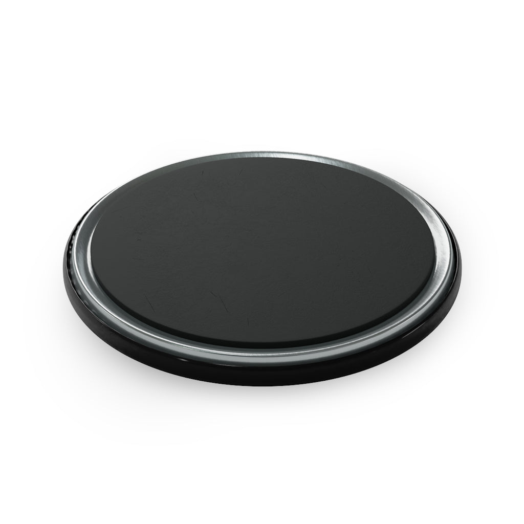 Skull Coffee Button Magnet — Dark Café Skull & Crossed Spoons Round Magnet
