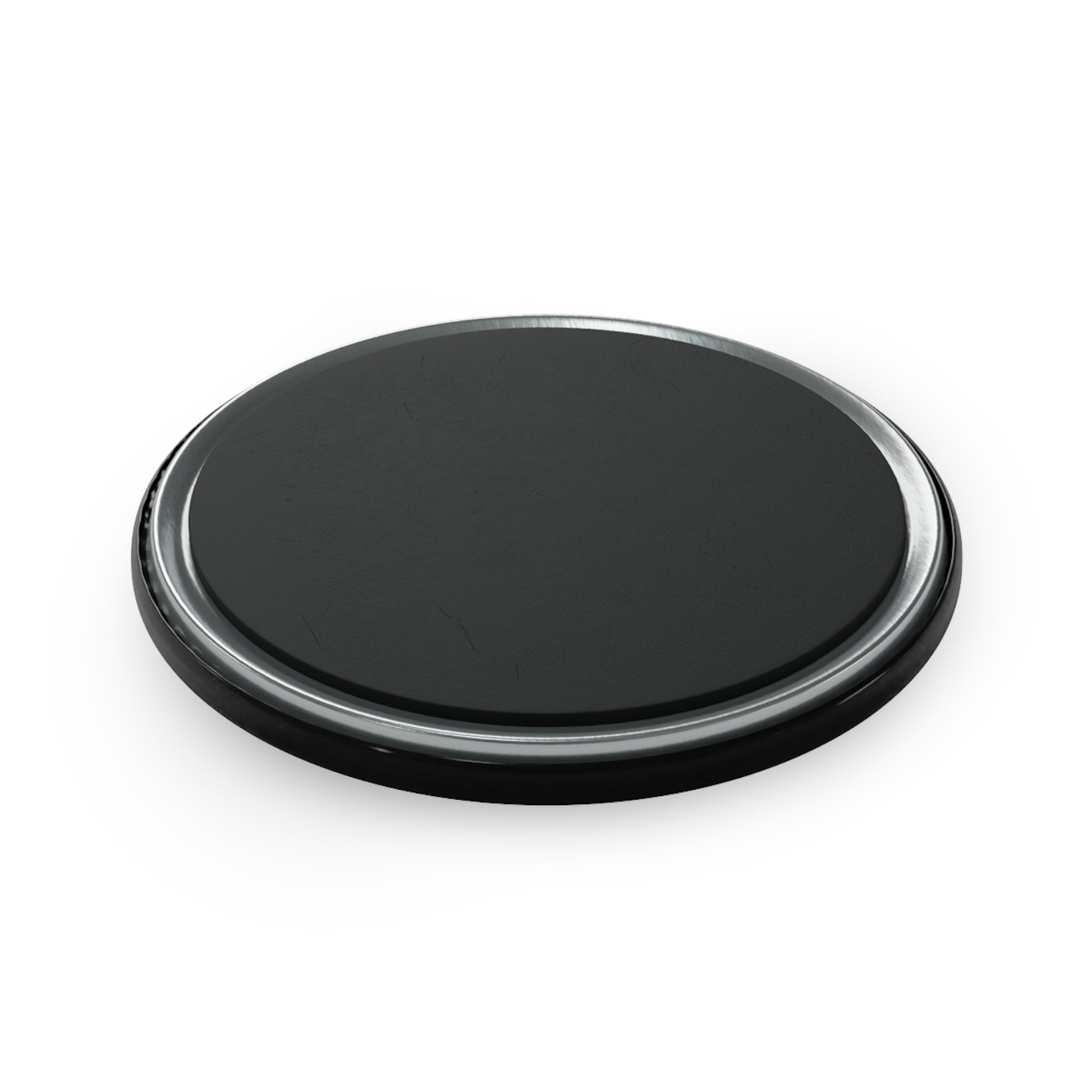 Skull Coffee Button Magnet — Dark Café Skull & Crossed Spoons Round Magnet