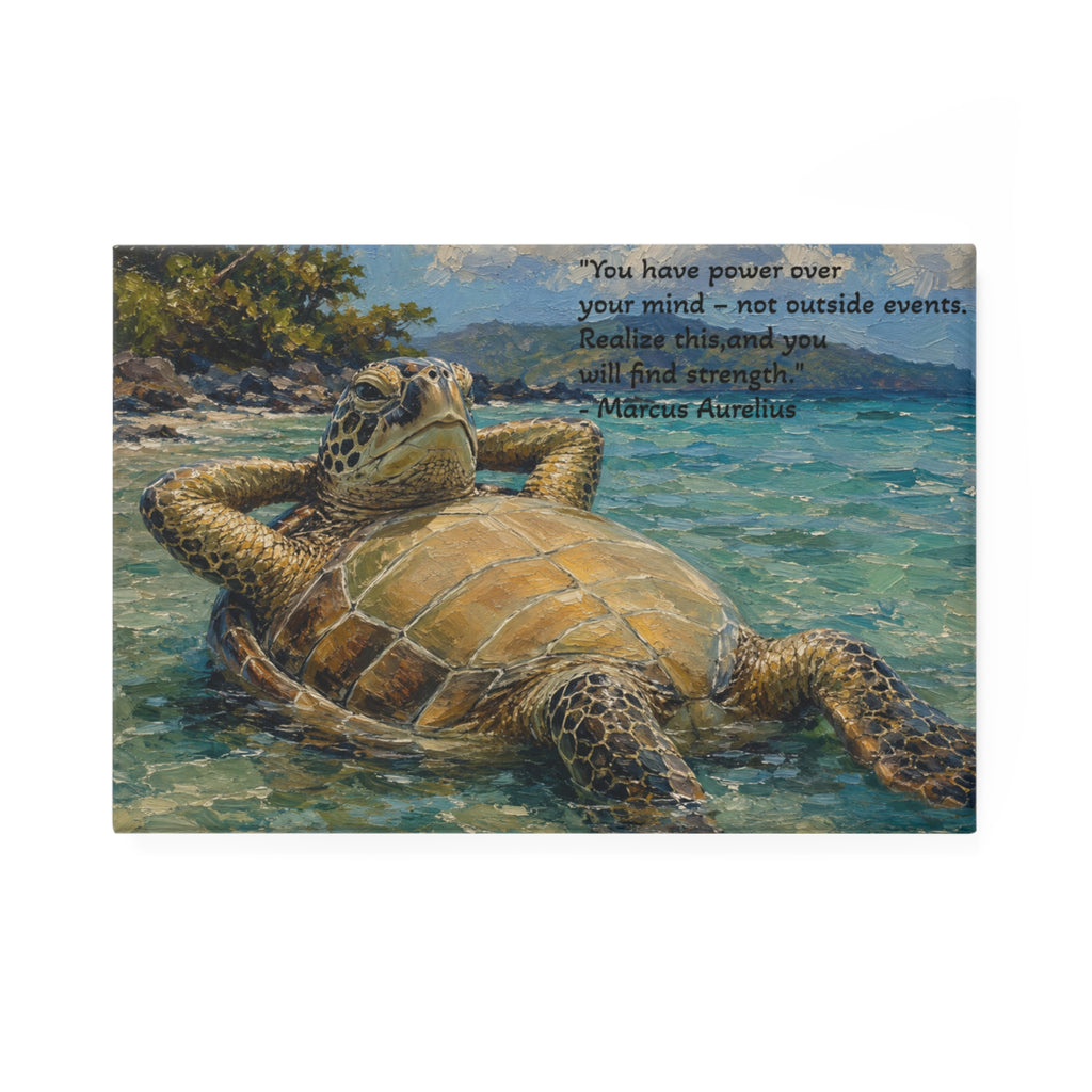 Sea Turtle Rectangle Magnet — Relaxing Quote "You have power over your mind"