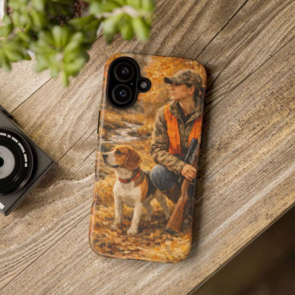 Hunter and Beagle Phone Case — Hunting Dog Autumn Camouflage iPhone Cover