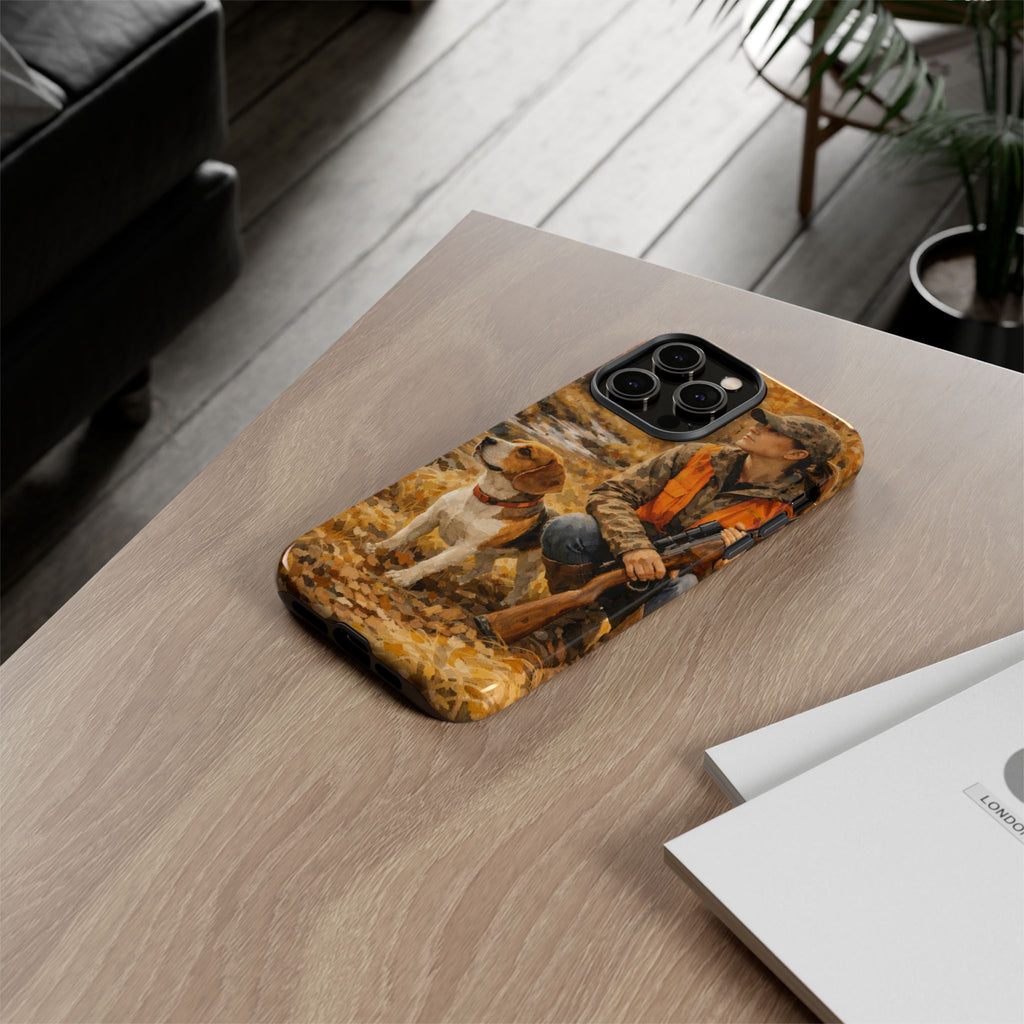 Hunter and Beagle Phone Case — Hunting Dog Autumn Camouflage iPhone Cover