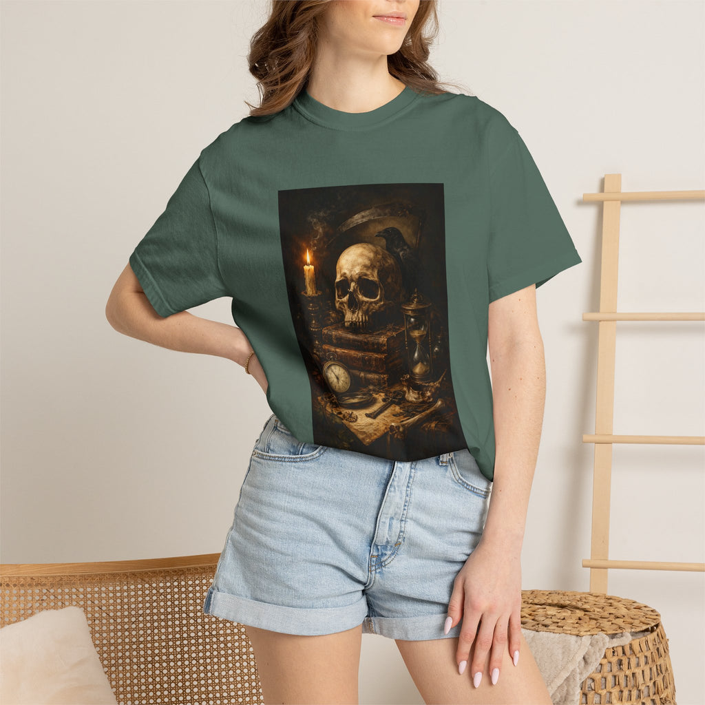 Skull & Candle - Memento Mori T-Shirt — Vintage Vanitas Art Tee