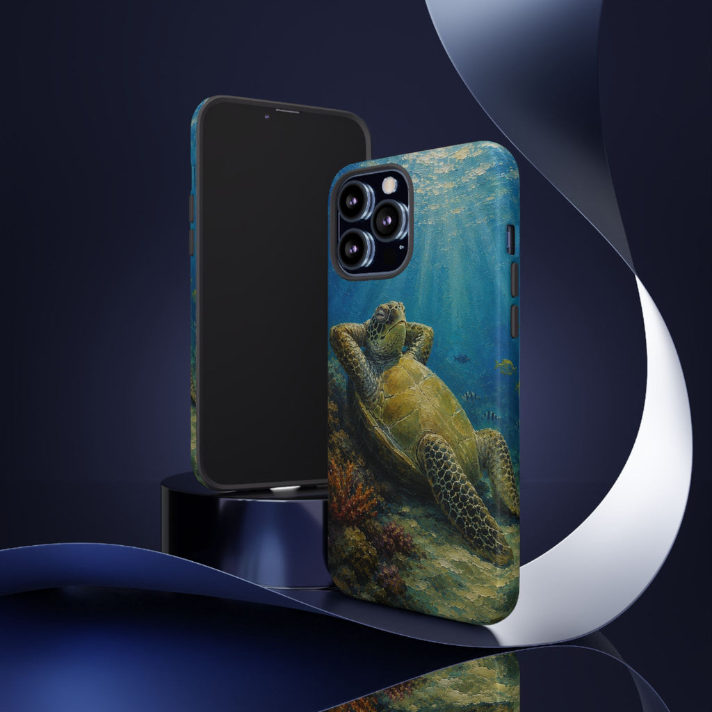 Sea Turtle Relaxation Phone Case — Ocean Underwater Art Protective Tough Case