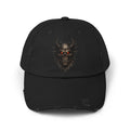 Distressed Skull Cap with Glowing Red Eyes — Gothic Demon Hat