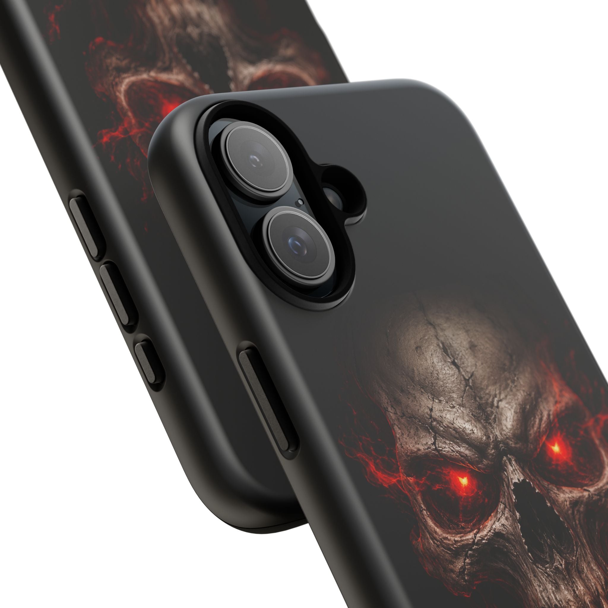 Flaming Skull Tough Case — Heavy-Duty Phone Case with Red-Eye Skull Design