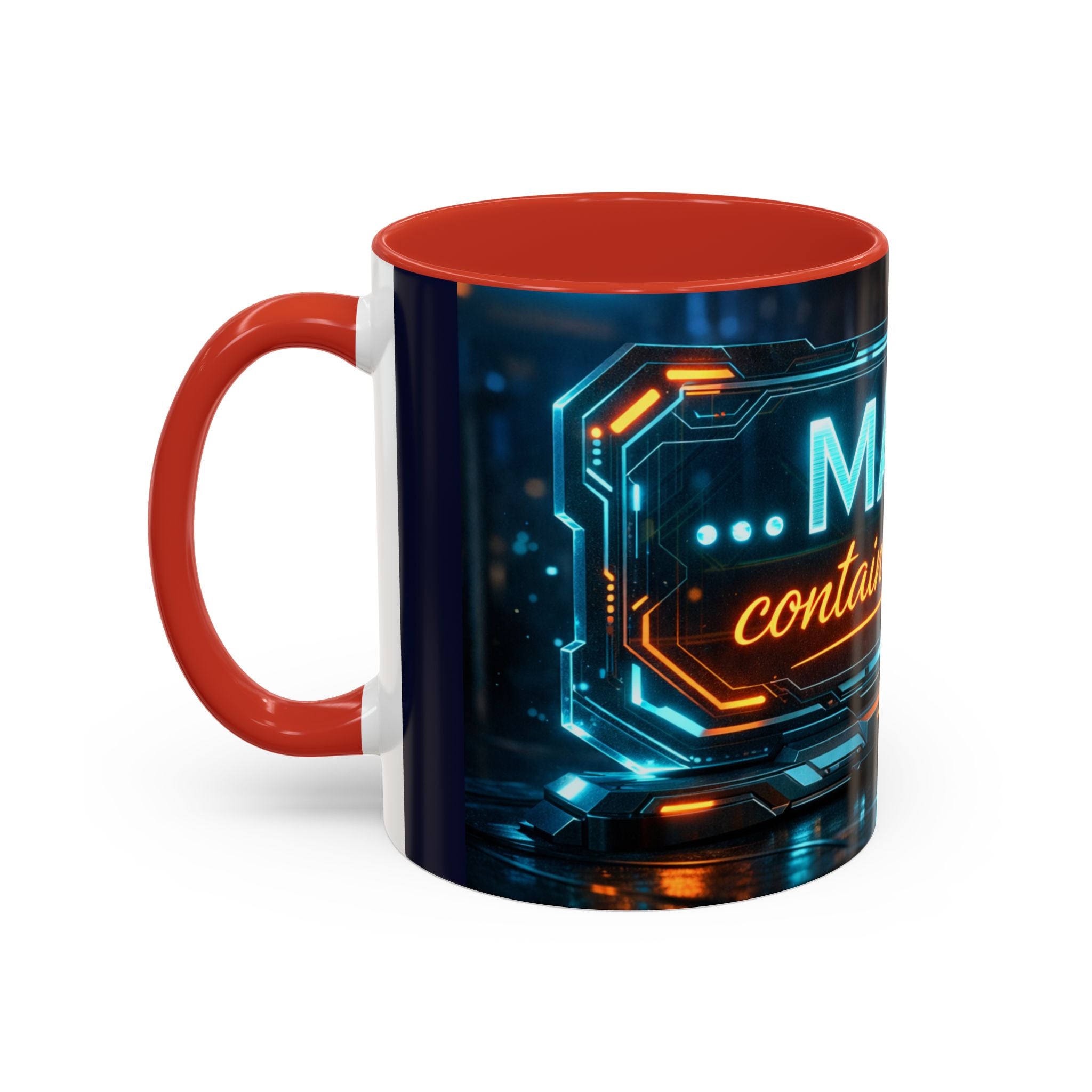 Coffee Mug — Neon Sign “May Contain Whiskey” Accent Mug (11/15 oz)