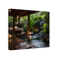 Spa Retreat Canvas Print — Tropical Waterfall Relaxation Wall Art