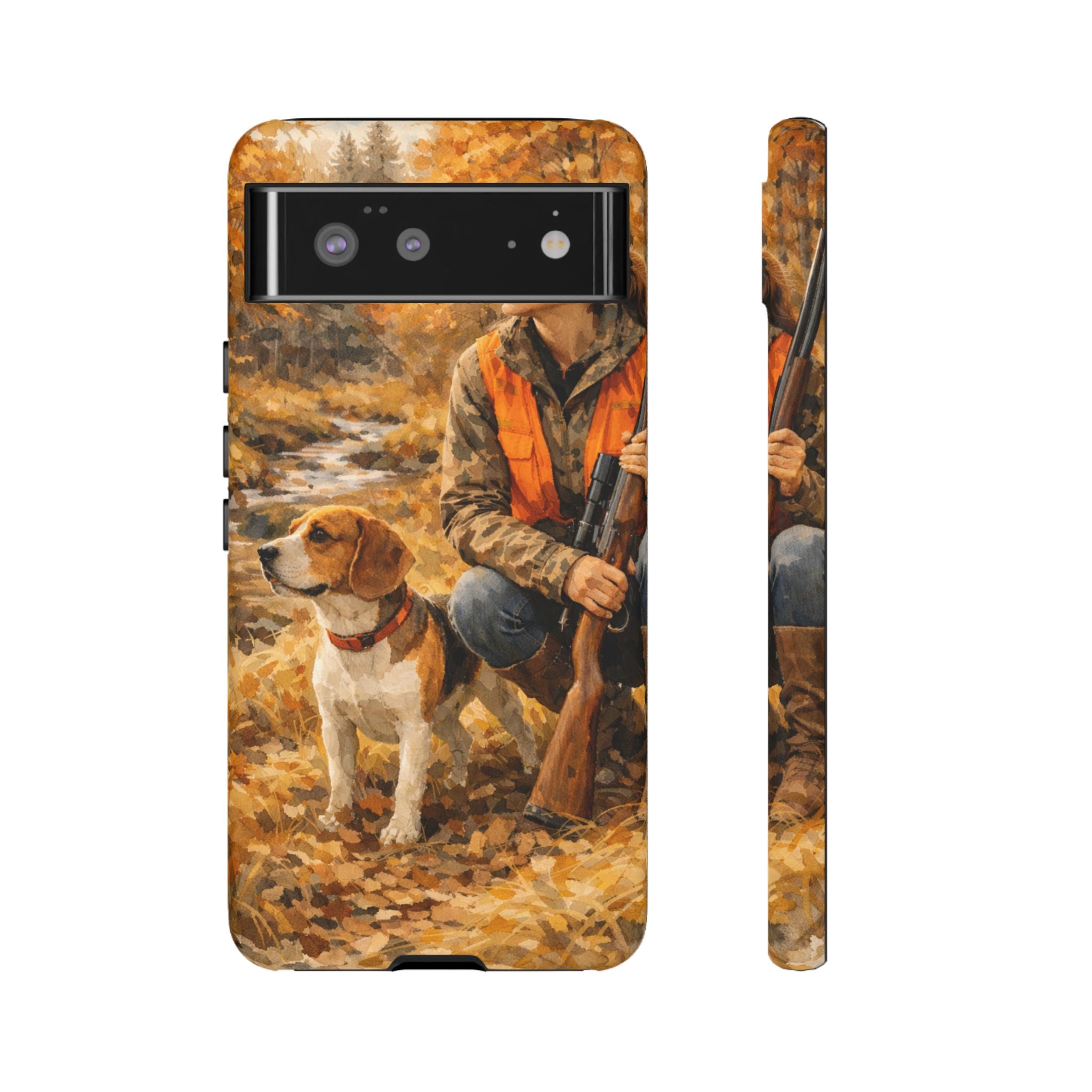 Hunter and Beagle Phone Case — Hunting Dog Autumn Camouflage iPhone Cover