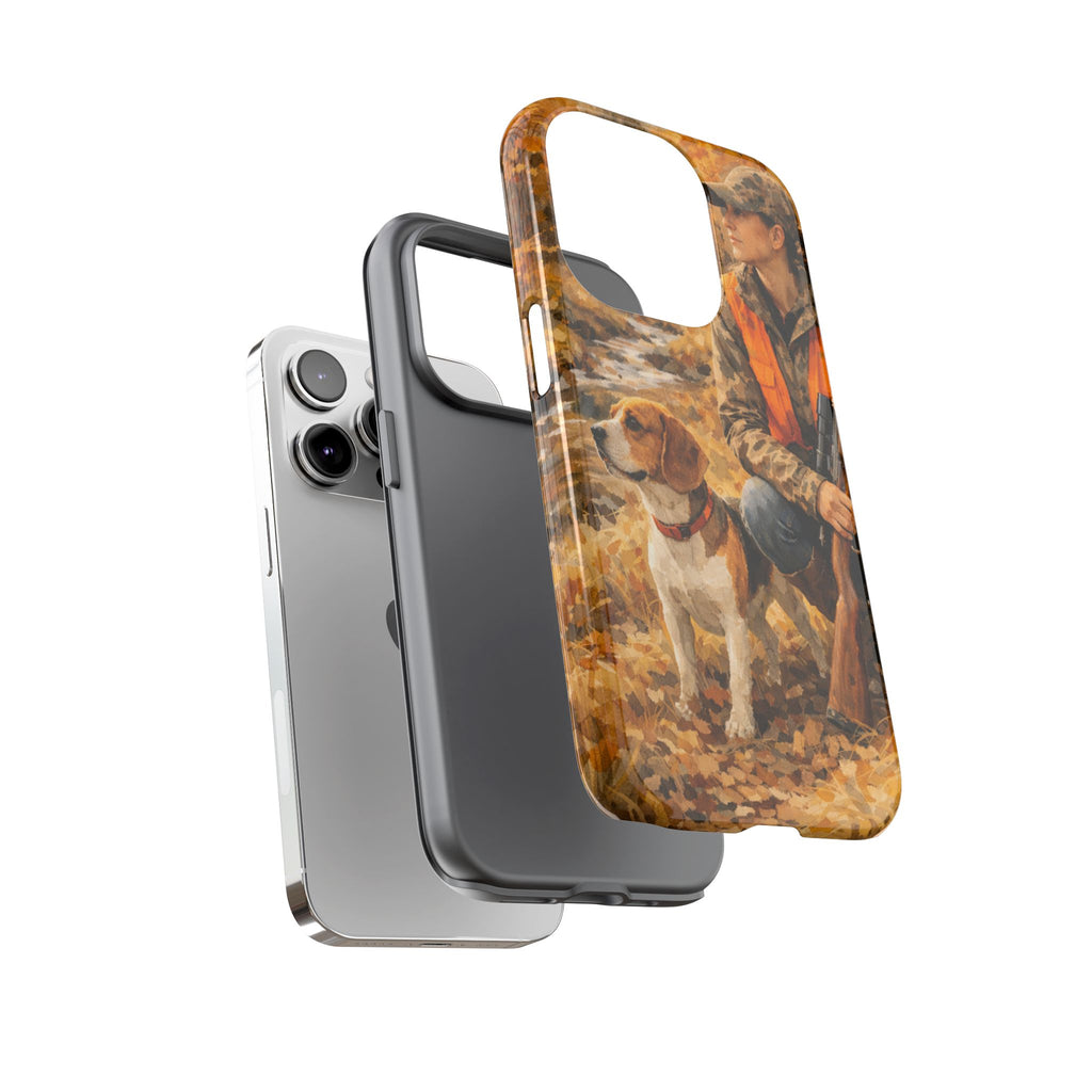 Hunter and Beagle Phone Case — Hunting Dog Autumn Camouflage iPhone Cover