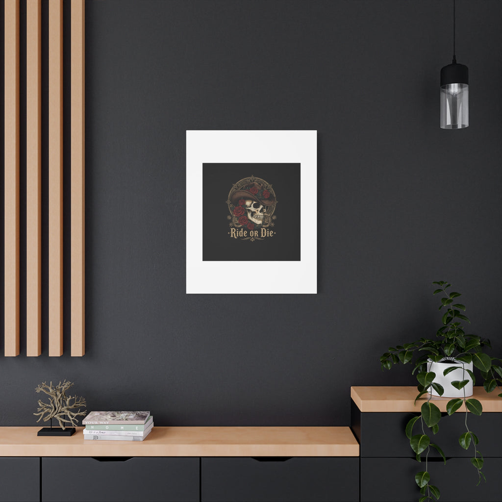 Ride or Die Skull Canvas | Western Skull Art, Gothic Americana