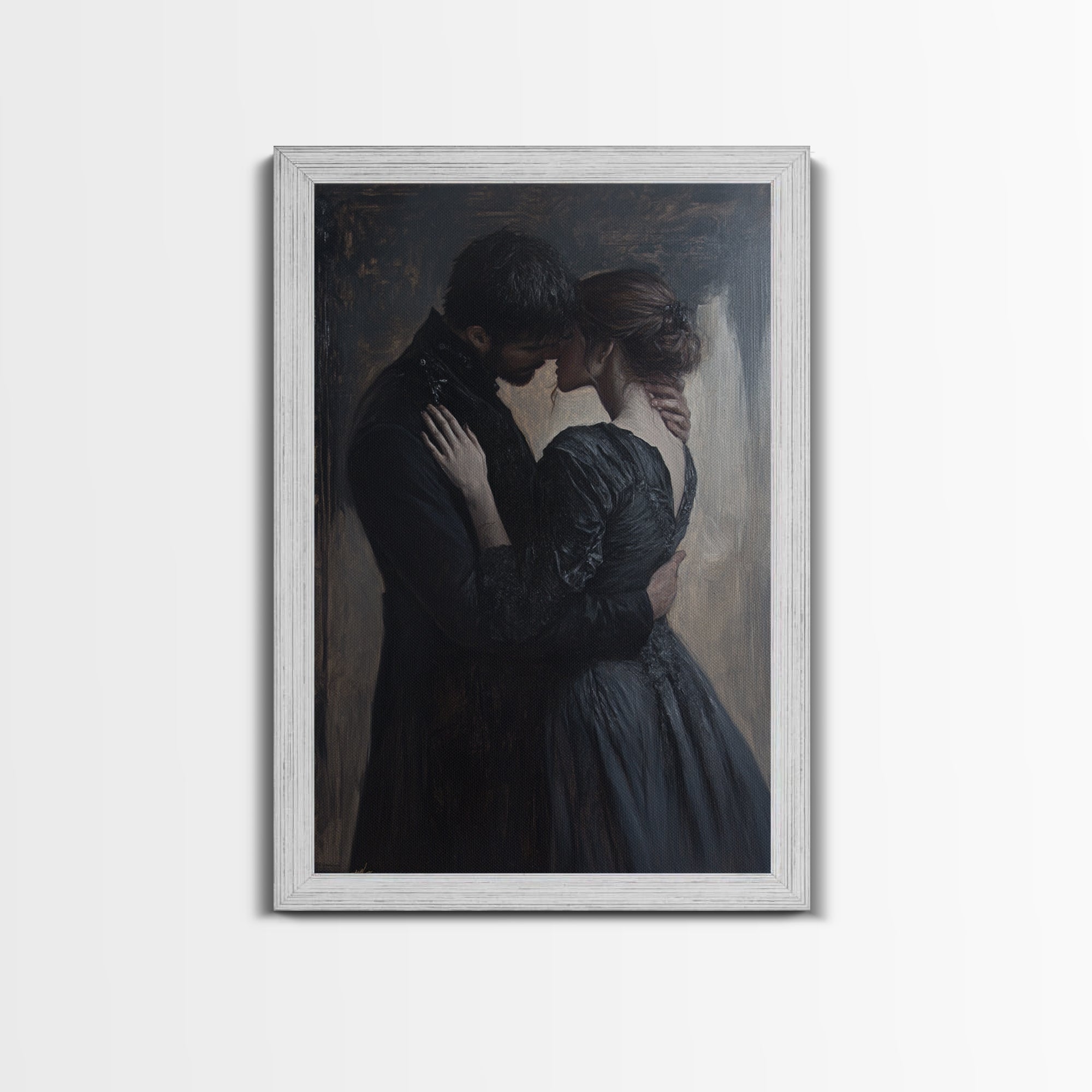 Dark Academia Painting Book Lover Decor, Dark Romance Painting, Dark Cottagecore Victorian Wall Art, Book Lover Gift, Academia Wall Art