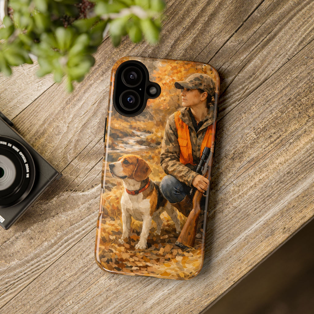 Hunter and Beagle Phone Case — Hunting Dog Autumn Camouflage iPhone Cover