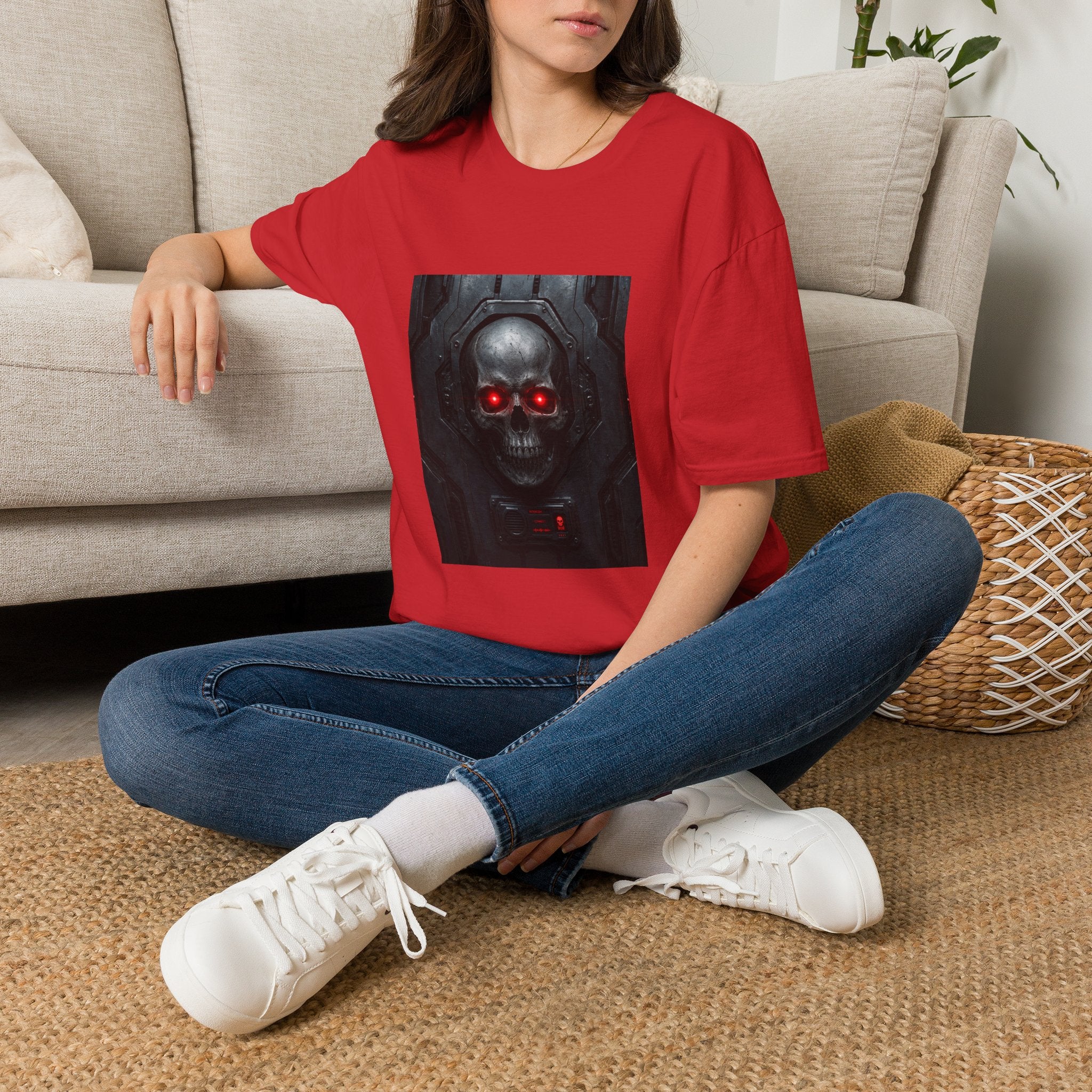 Skull with Red Glowing Eyes T‑Shirt