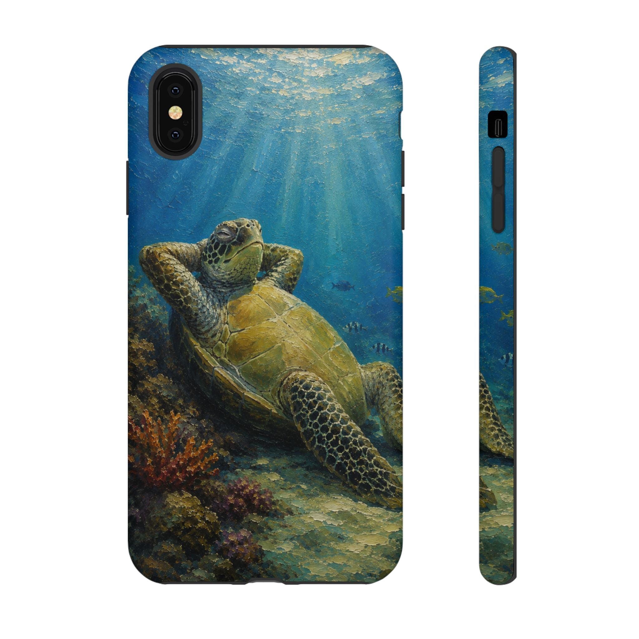 Sea Turtle Relaxation Phone Case — Ocean Underwater Art Protective Tough Case