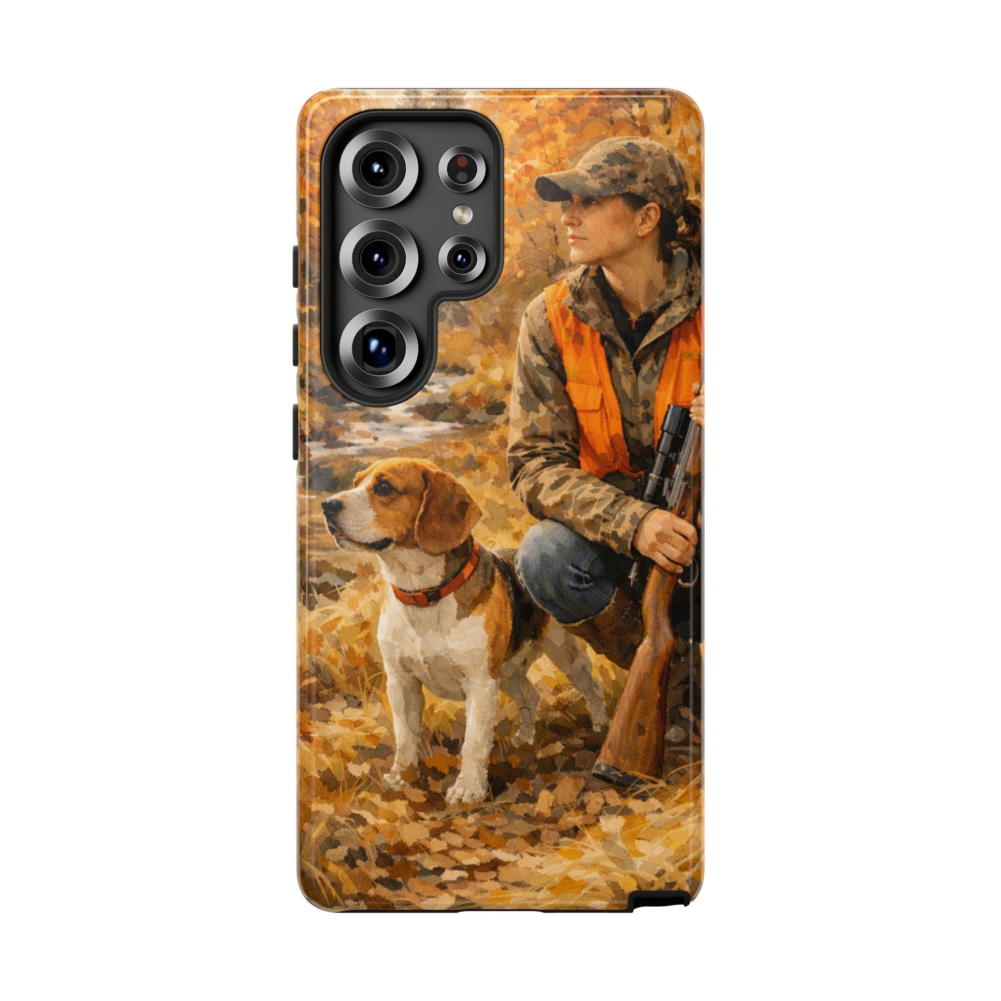 Hunter and Beagle Phone Case — Hunting Dog Autumn Camouflage iPhone Cover