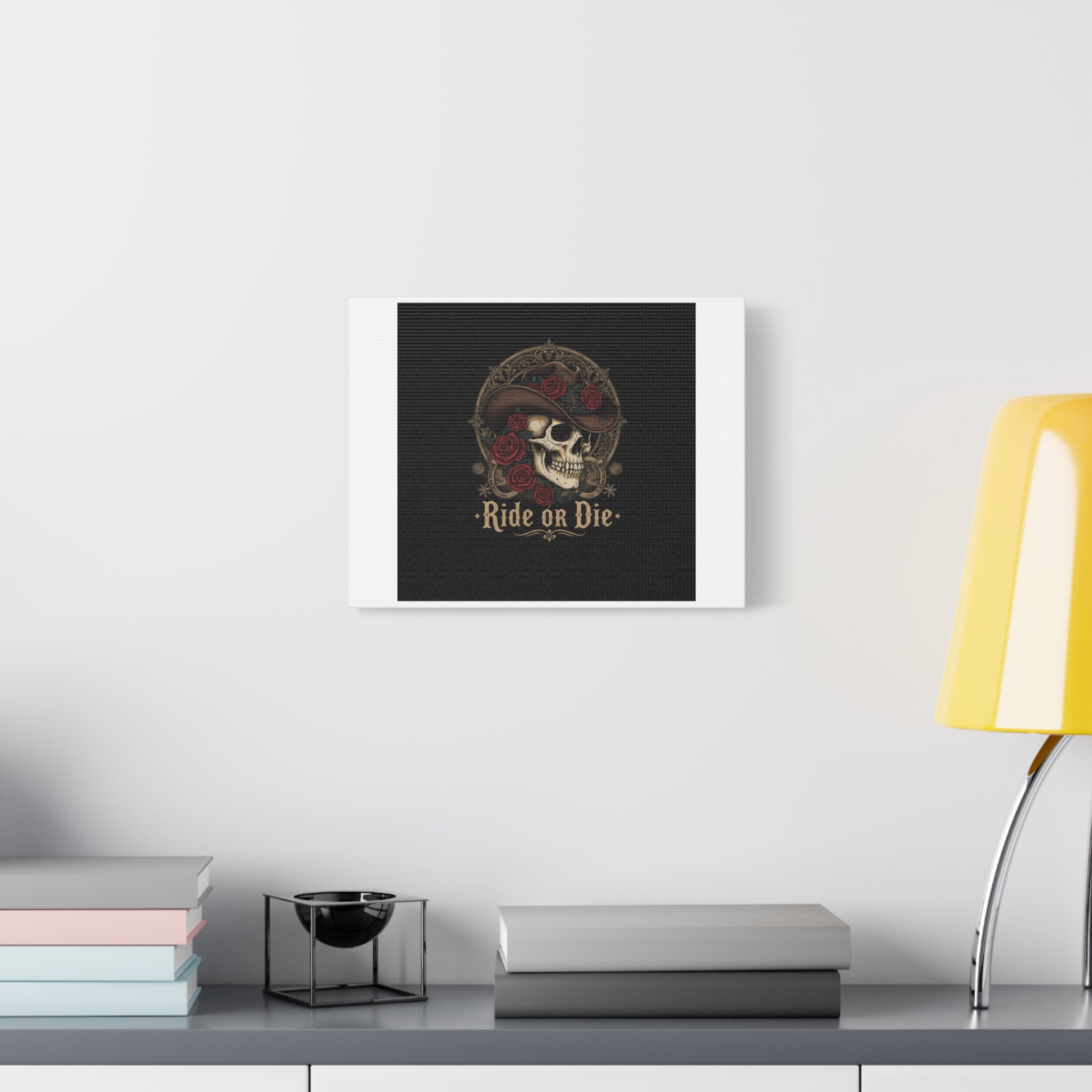 Ride or Die Skull Canvas | Western Skull Art, Gothic Americana