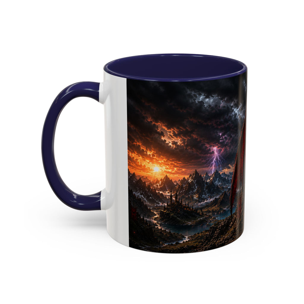 Dragon Coffee Mug — Dark Fantasy Red-Eyed Dragon Accent Mug (11/15oz)