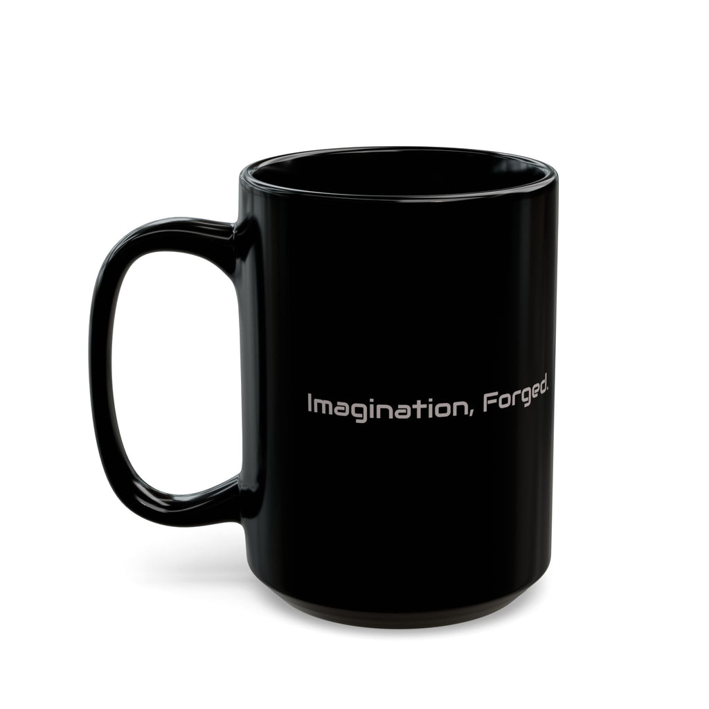 GhostForge Studio Black Mug – Dark Gamer Logo Coffee Cup (11oz/15oz)