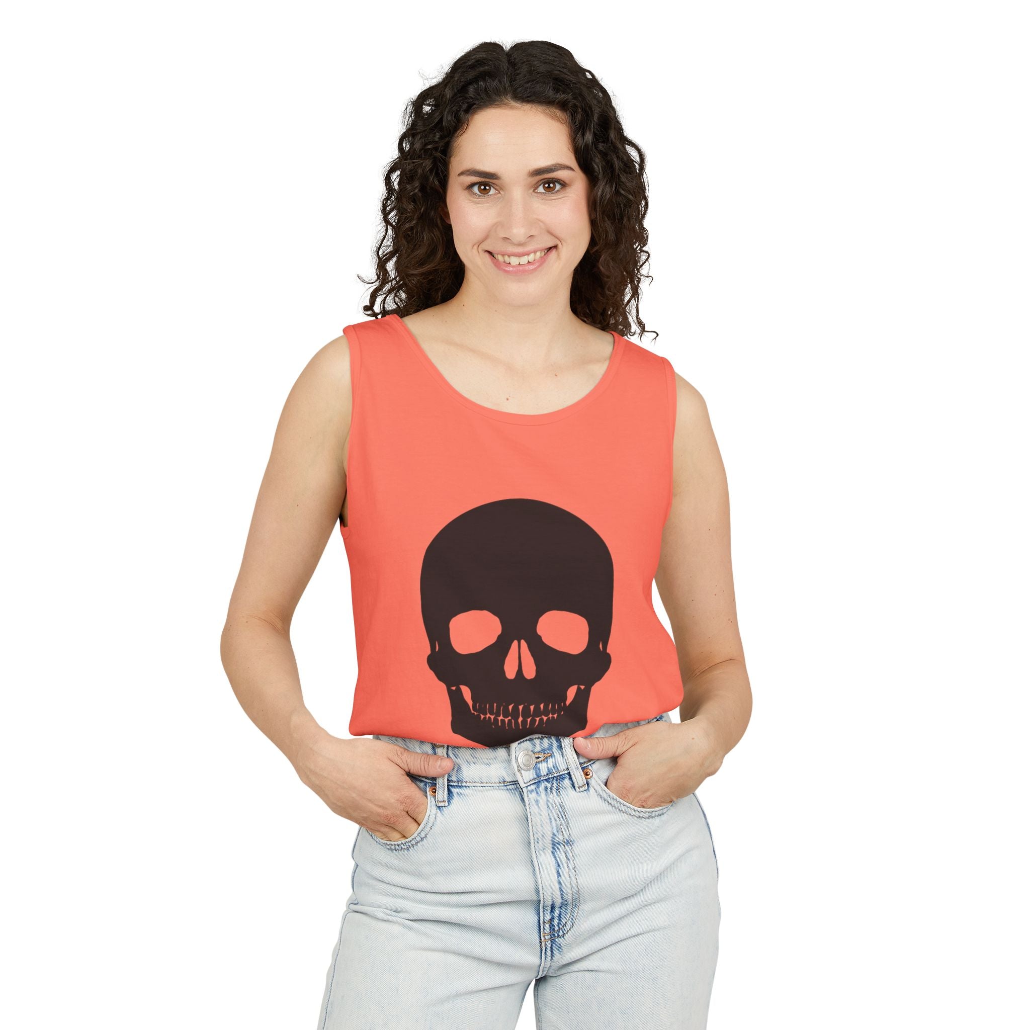 Skull Graphic Tank Top — Bold Black Skull Summer Vest