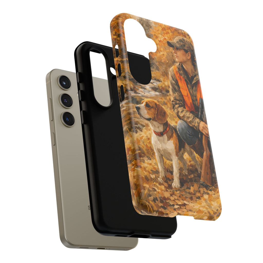 Hunter and Beagle Phone Case — Hunting Dog Autumn Camouflage iPhone Cover