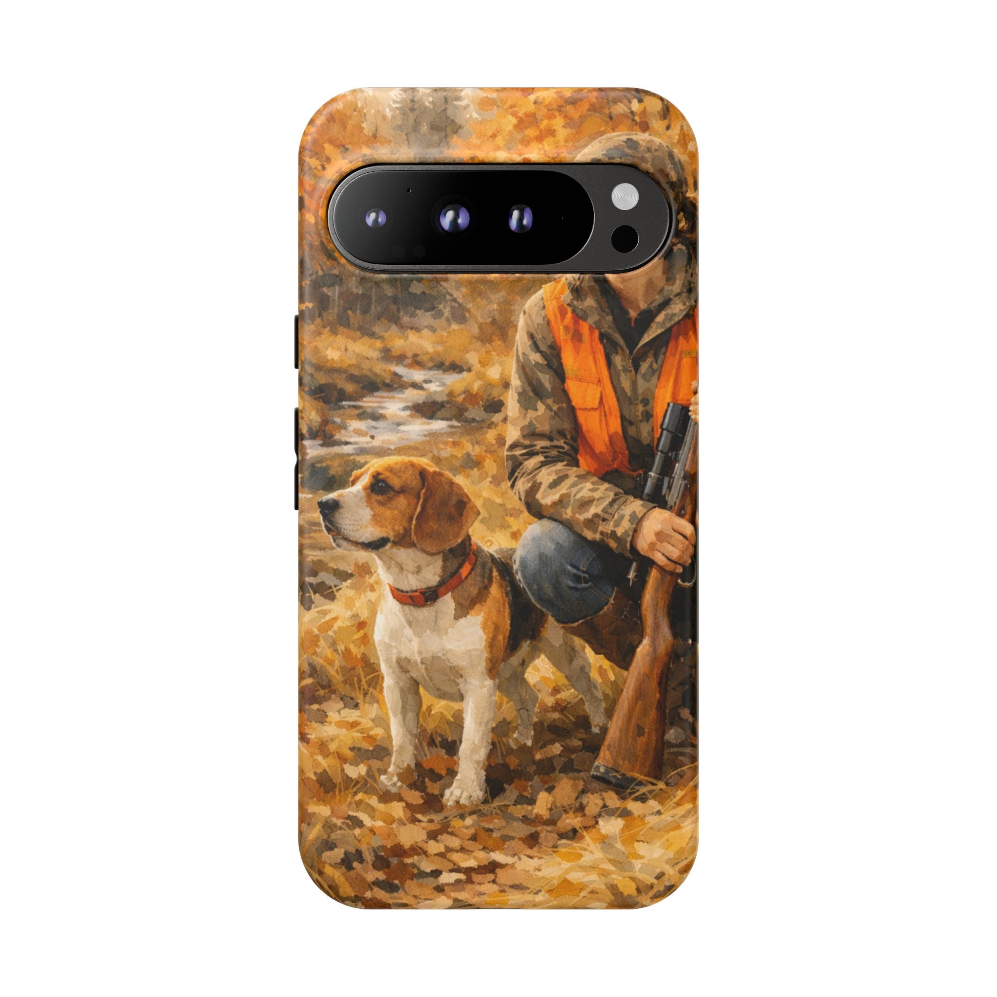 Hunter and Beagle Phone Case — Hunting Dog Autumn Camouflage iPhone Cover