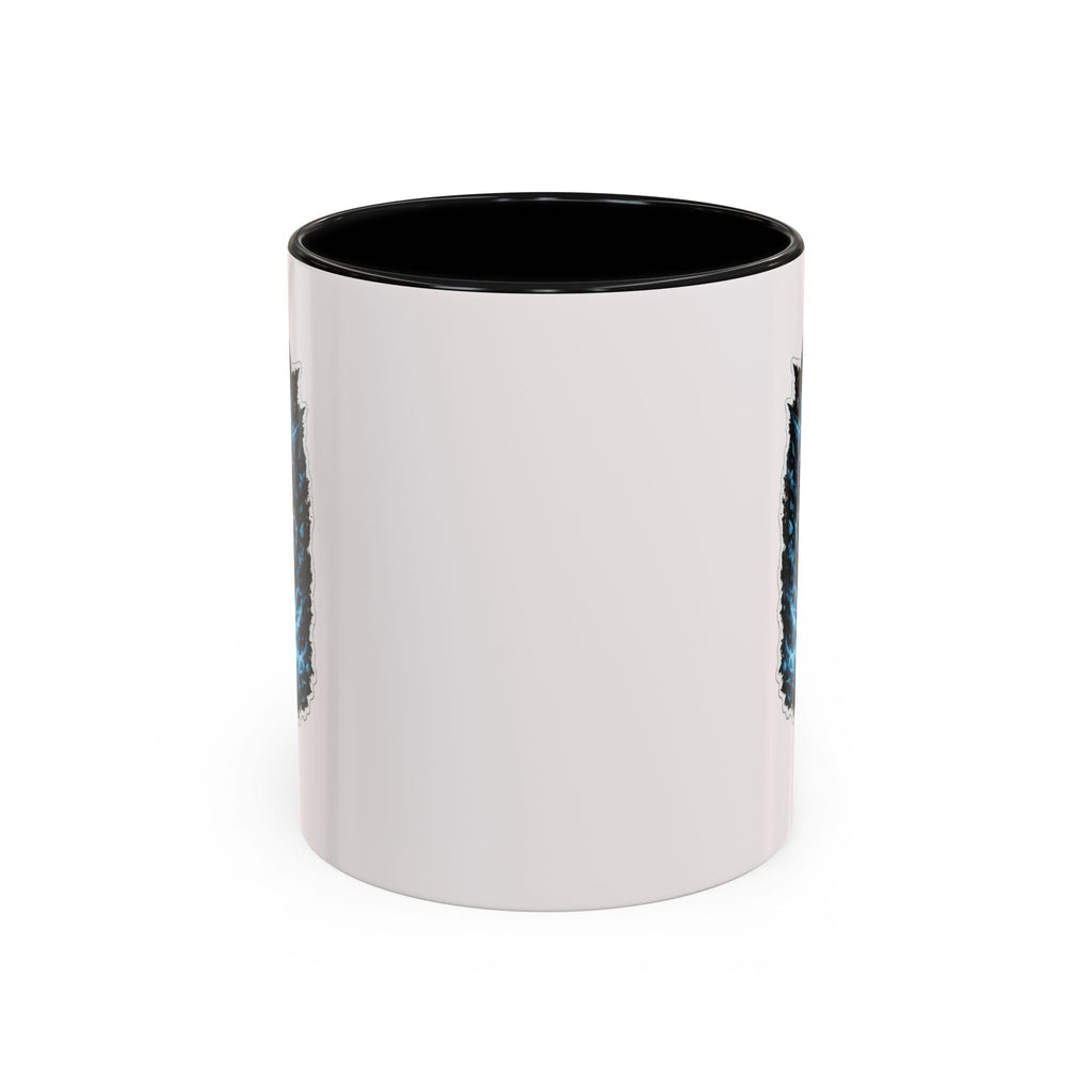 Blue Lightning Skull Accent Coffee Mug – Gothic Horror Coffee Cup (11/15oz)