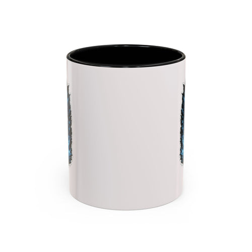 Blue Lightning Skull Accent Coffee Mug – Gothic Horror Coffee Cup (11/15oz)
