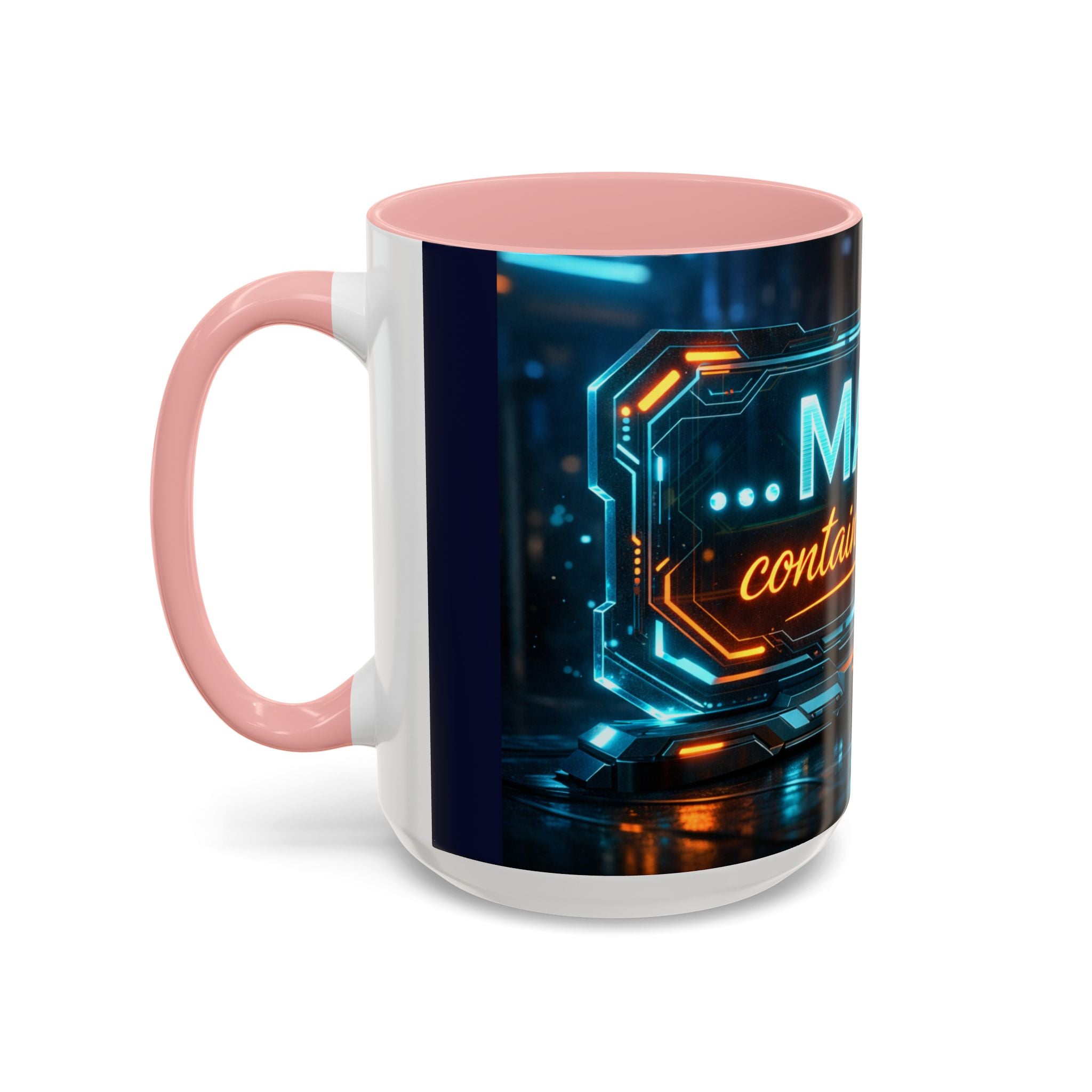 Coffee Mug — Neon Sign “May Contain Whiskey” Accent Mug (11/15 oz)