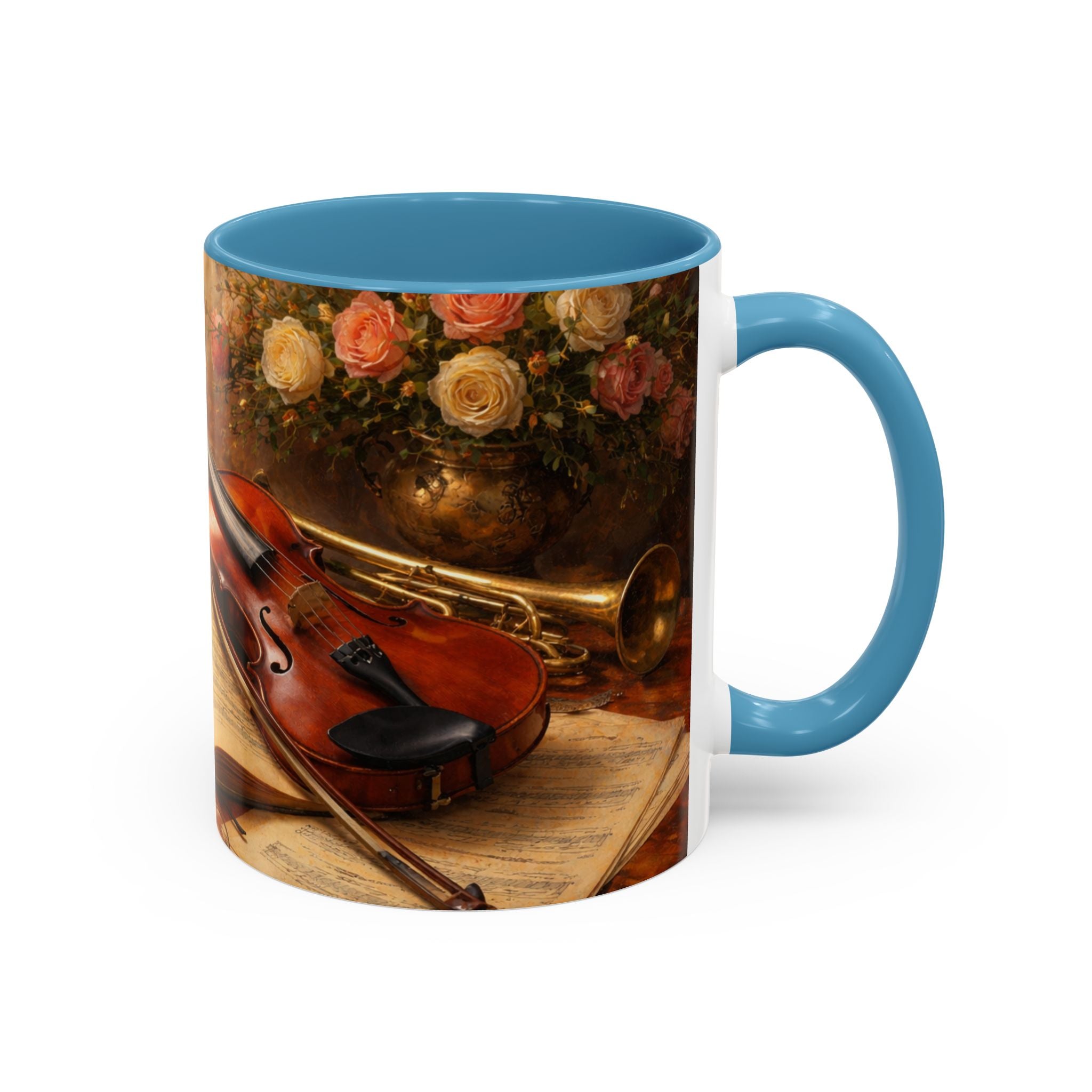 Classical Music Coffee Mug – Classical Music Floral Design (11/15 oz)