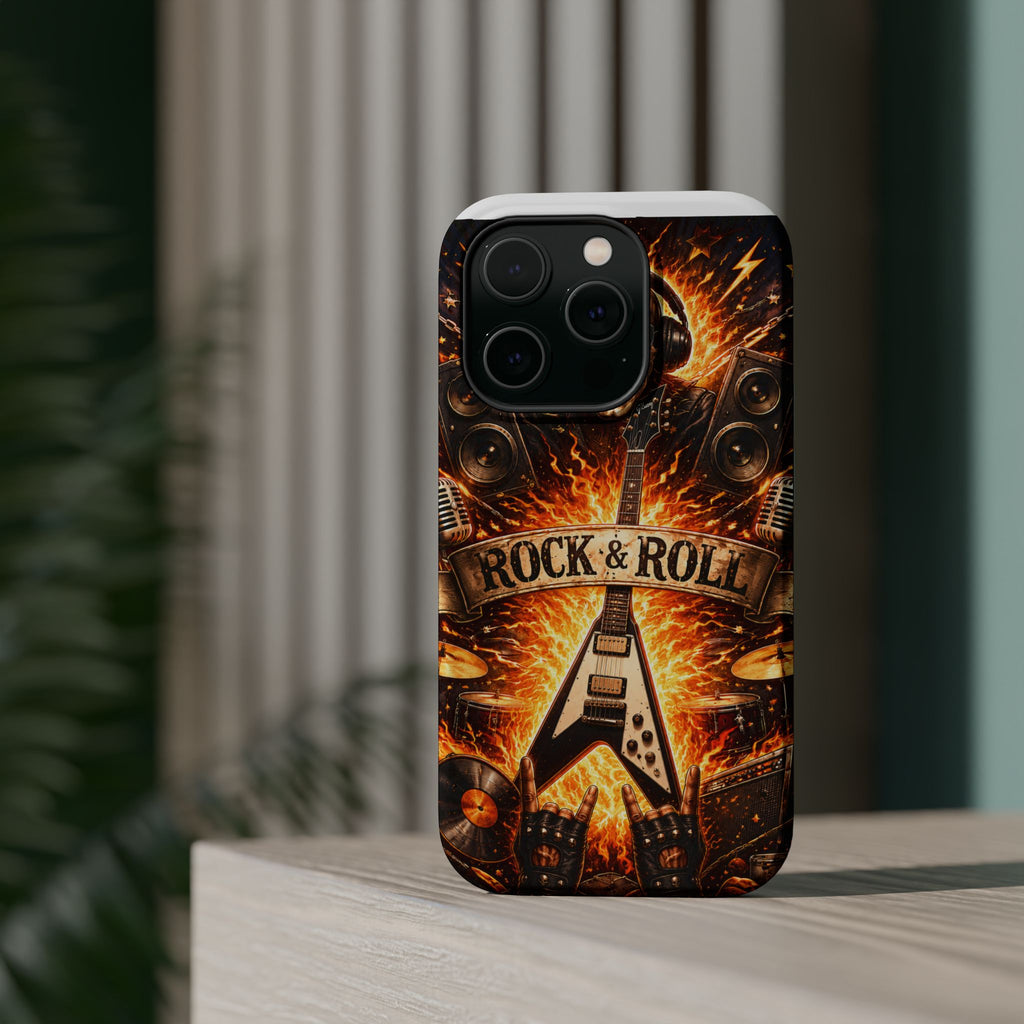 Rock & Roll Skull Guitar Phone Case — Magnetic Impact-Resistant