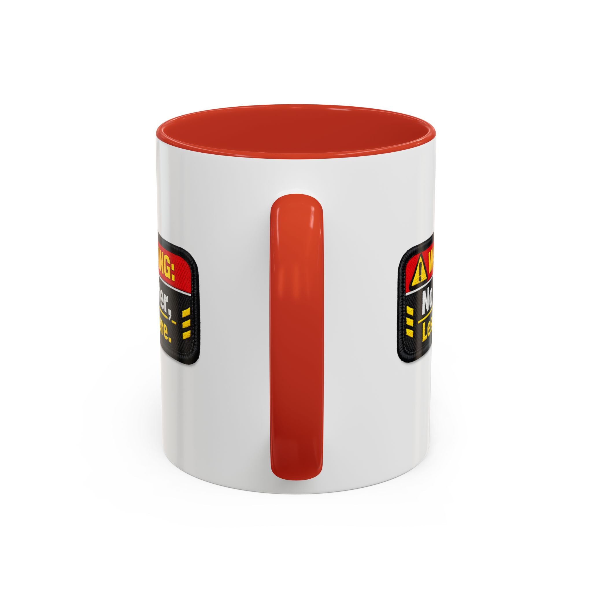 Coffee Mug — "Warning: No Filter, Less Care" Accent Ceramic Mug