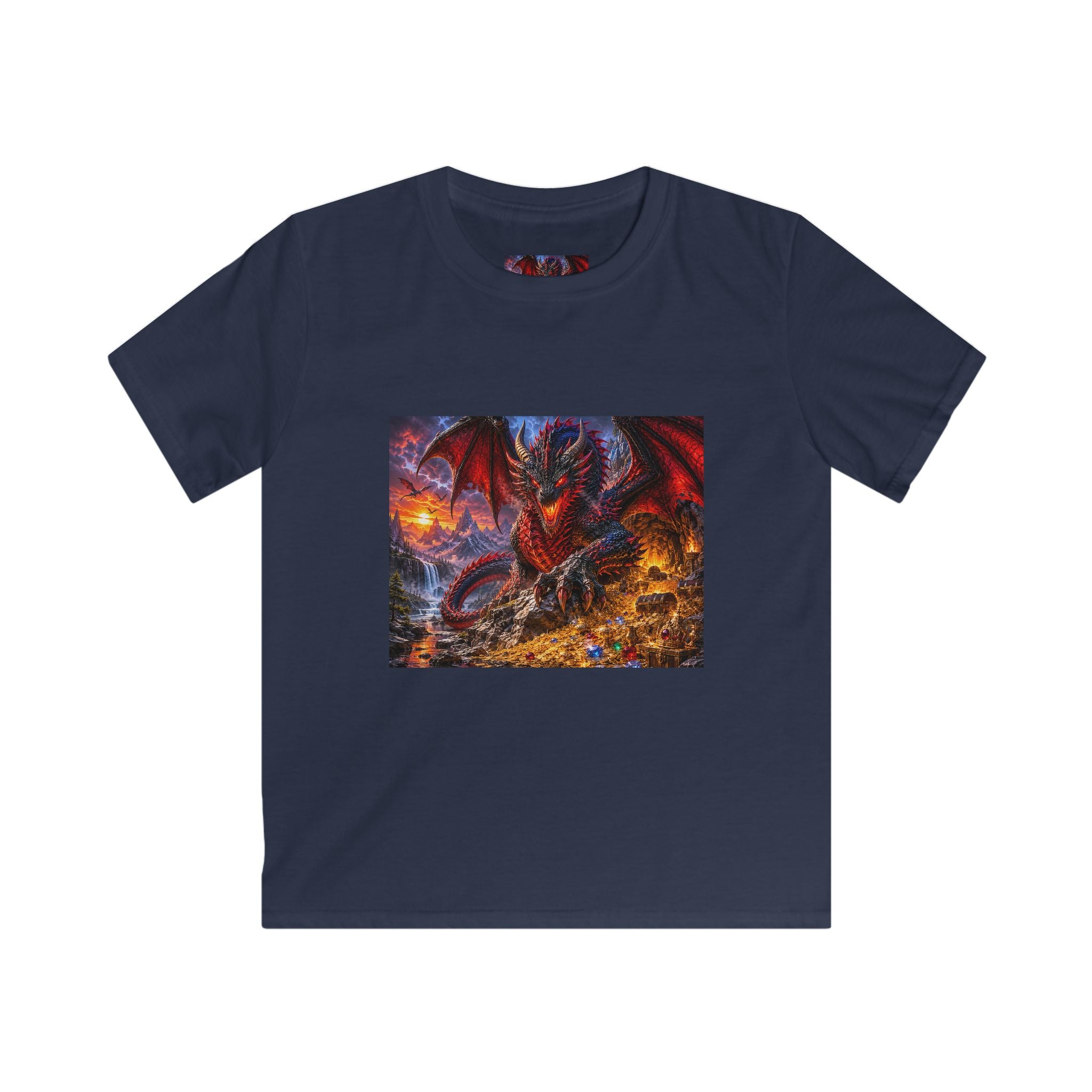 Dragon Fire Kids T‑Shirt — Fiery Fantasy Dragon Graphic Tee for Boys & Girls