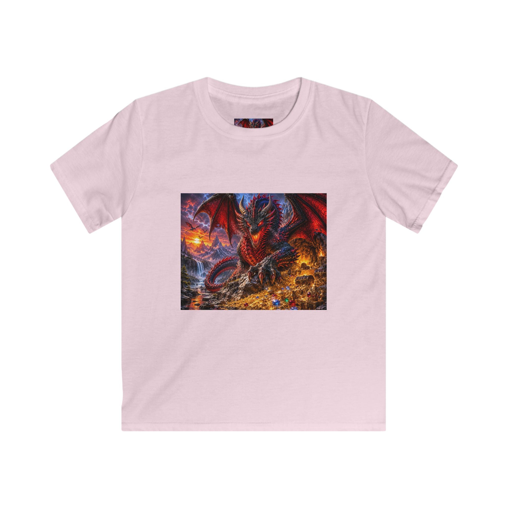 Dragon Fire Kids T‑Shirt — Fiery Fantasy Dragon Graphic Tee for Boys & Girls