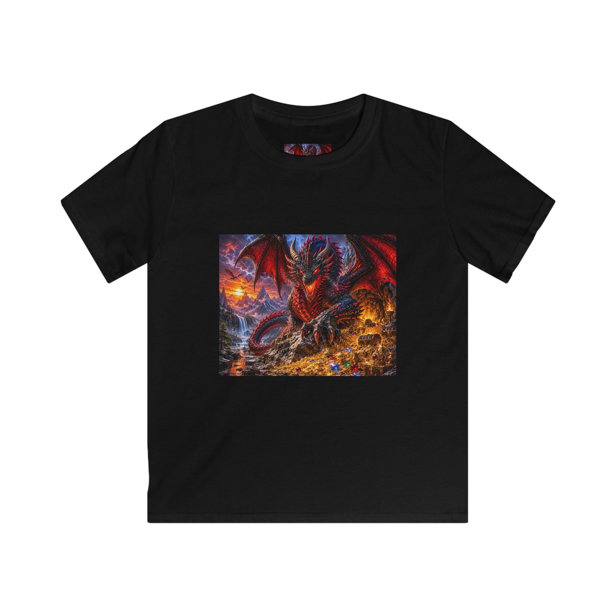 Dragon Fire Kids T‑Shirt — Fiery Fantasy Dragon Graphic Tee for Boys & Girls