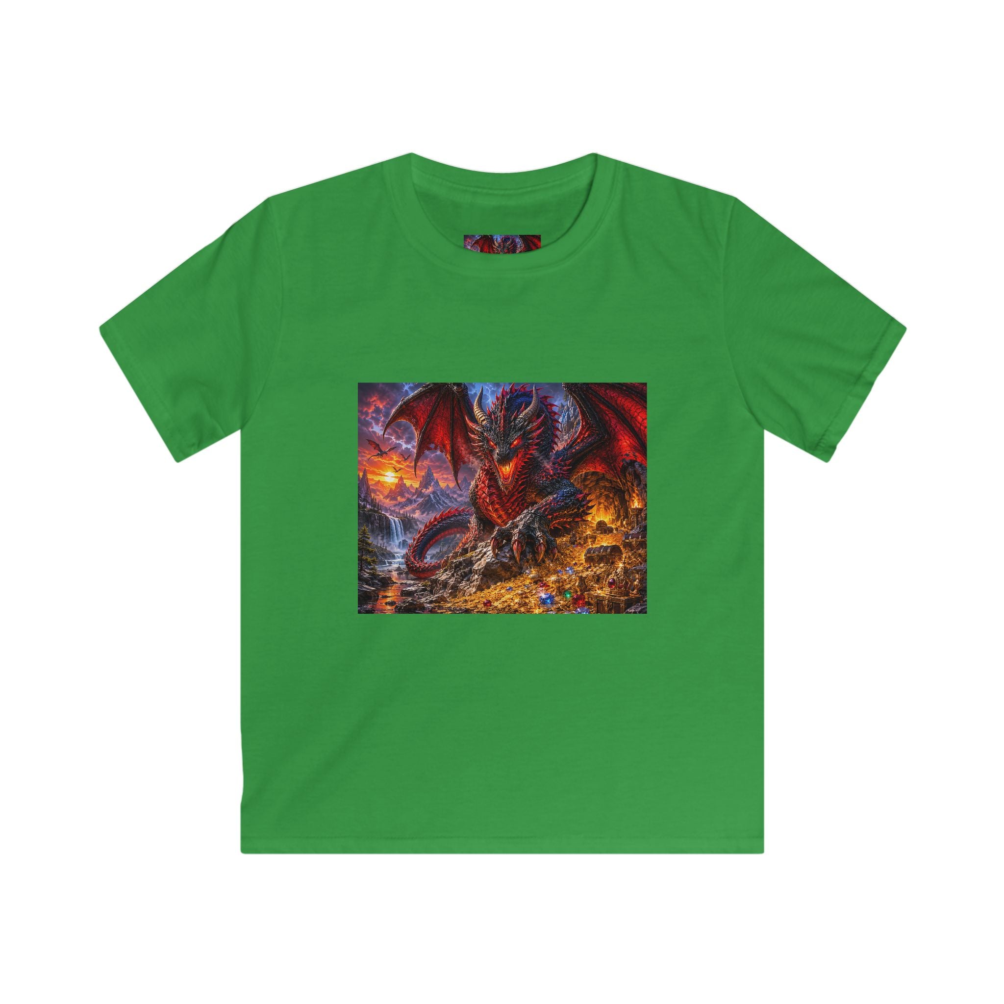 Dragon Fire Kids T‑Shirt — Fiery Fantasy Dragon Graphic Tee for Boys & Girls